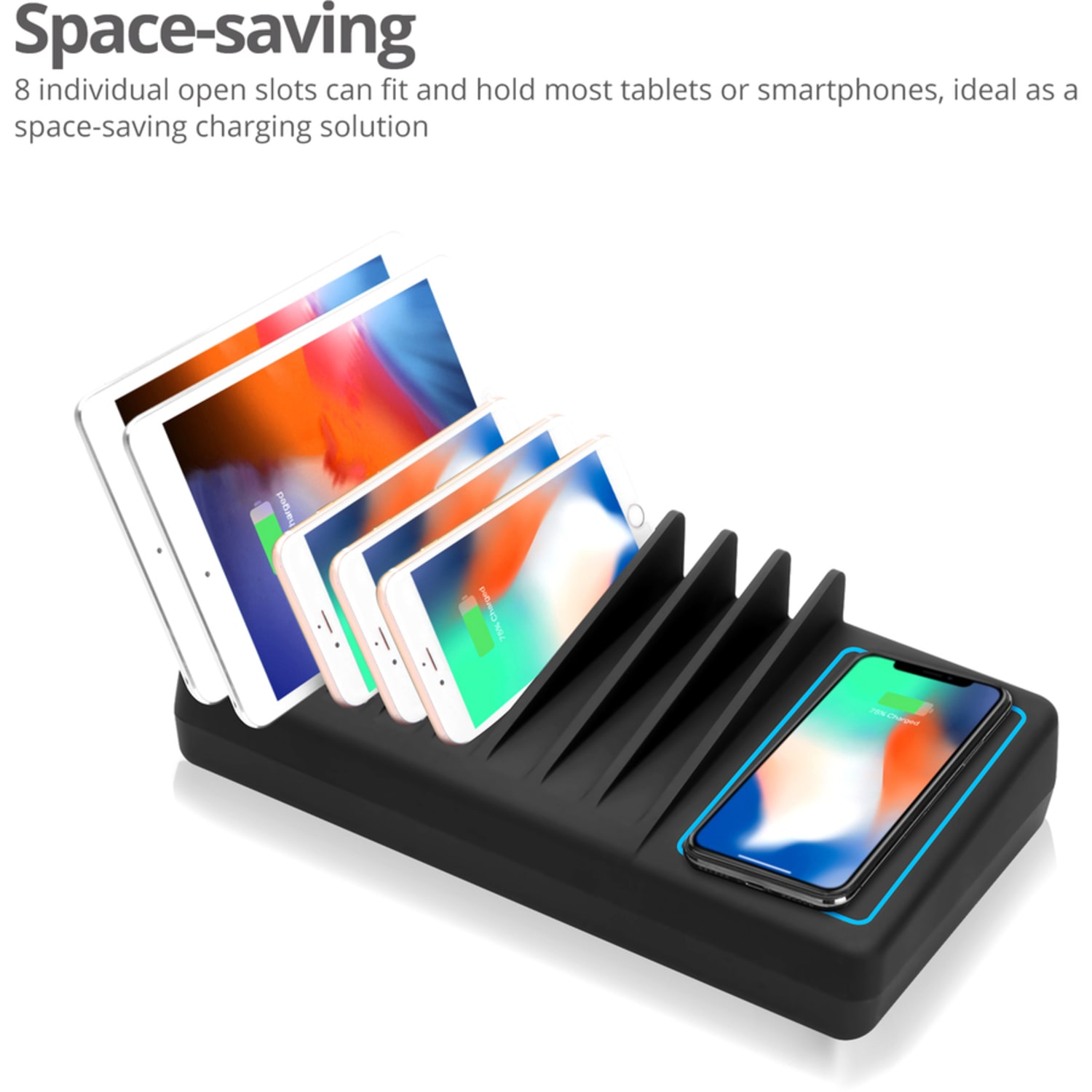 SIIG 10-Port USB-A/C & Wireless Charging Station With Ambient Light Deck - Image 5