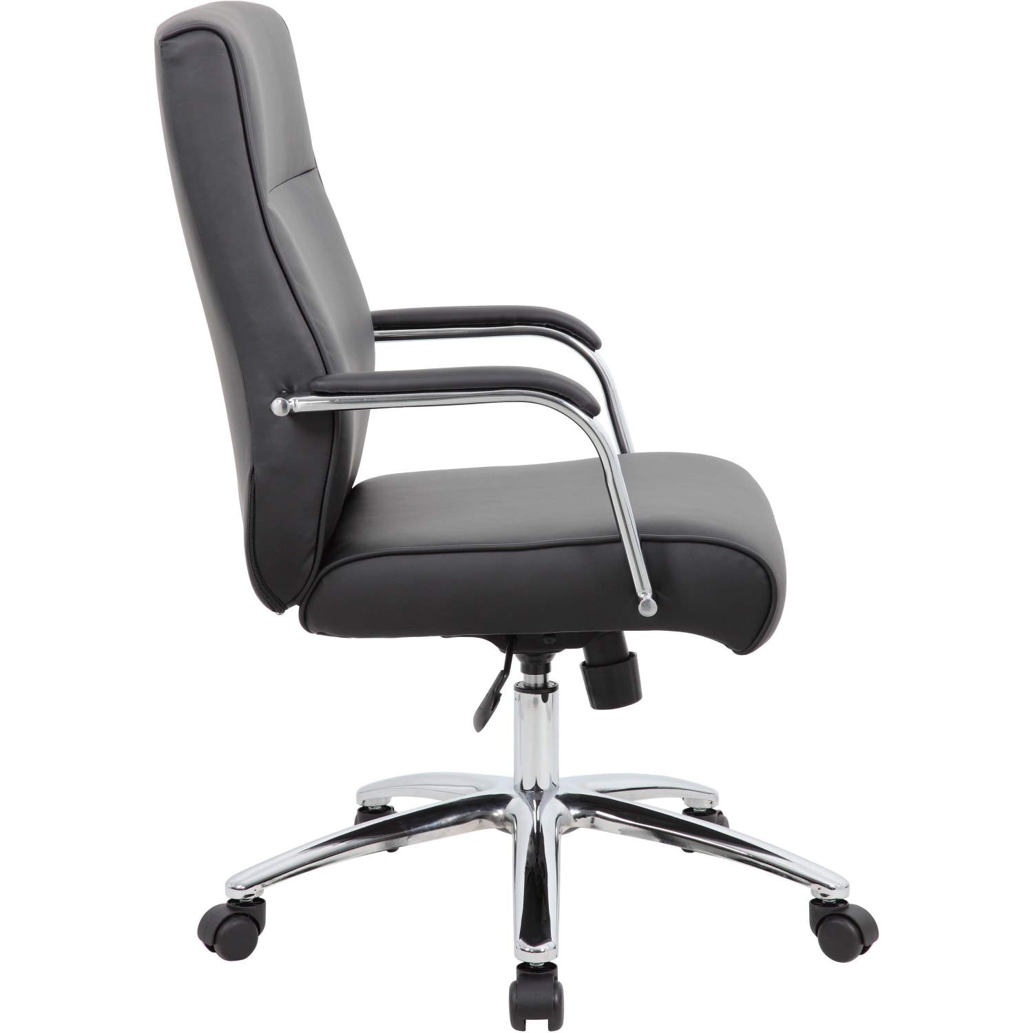 Boss Office Products Modern Executive Conference Ergonomic Chair Caressoft Vinyl BlackChrome PopularChairscom