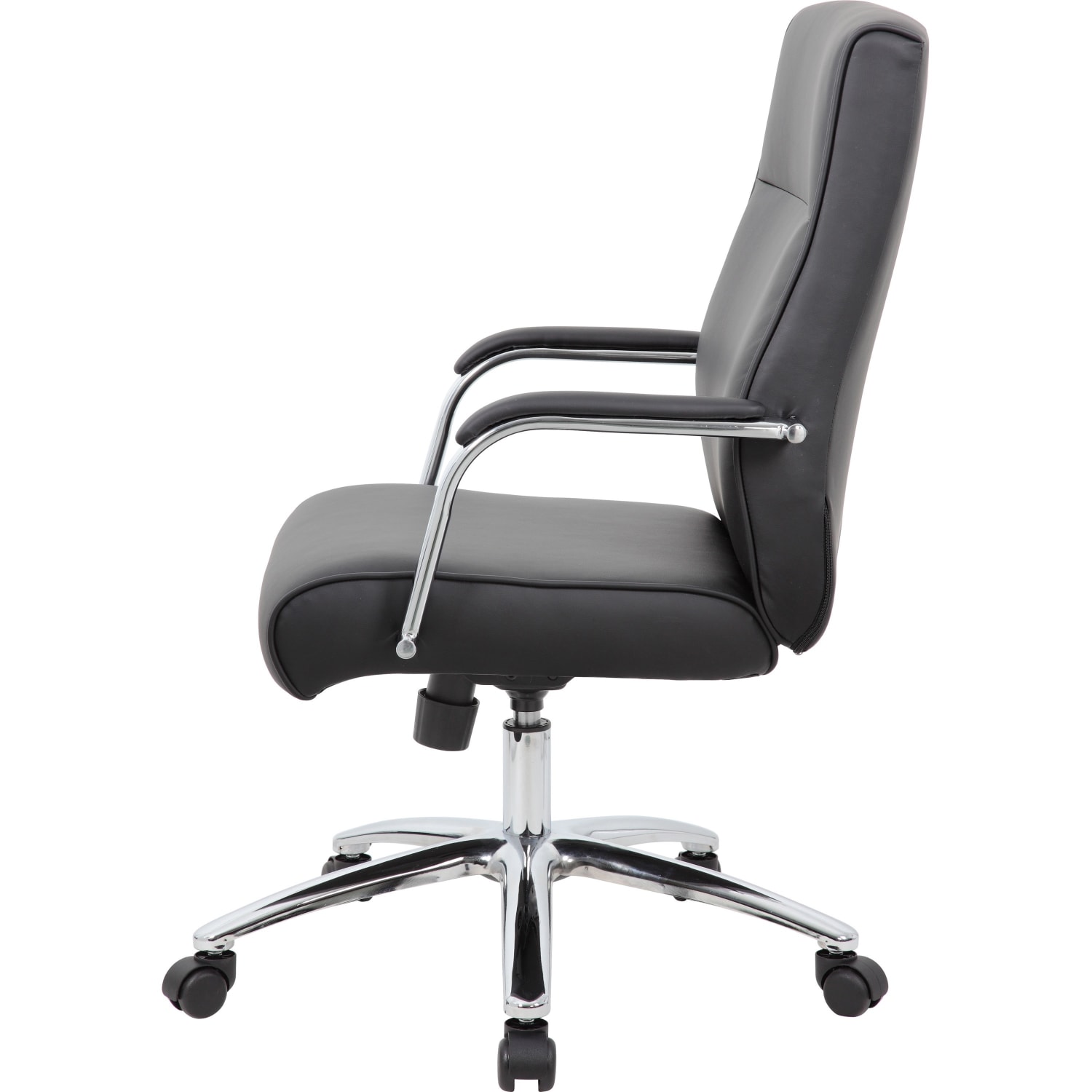 Boss Office Products Modern Executive Conference Ergonomic Chair Caressoft Vinyl BlackChrome PopularChairscom