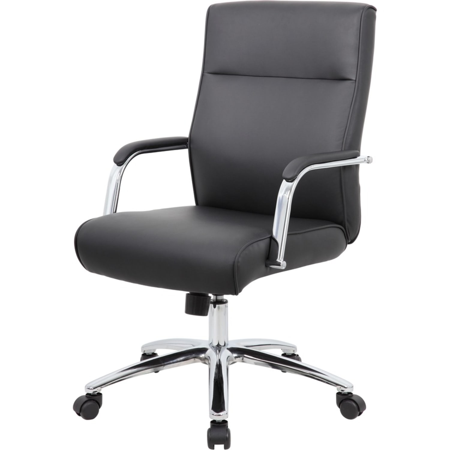 Boss Office Products Modern Executive Conference Ergonomic Chair Caressoft Vinyl BlackChrome PopularChairscom