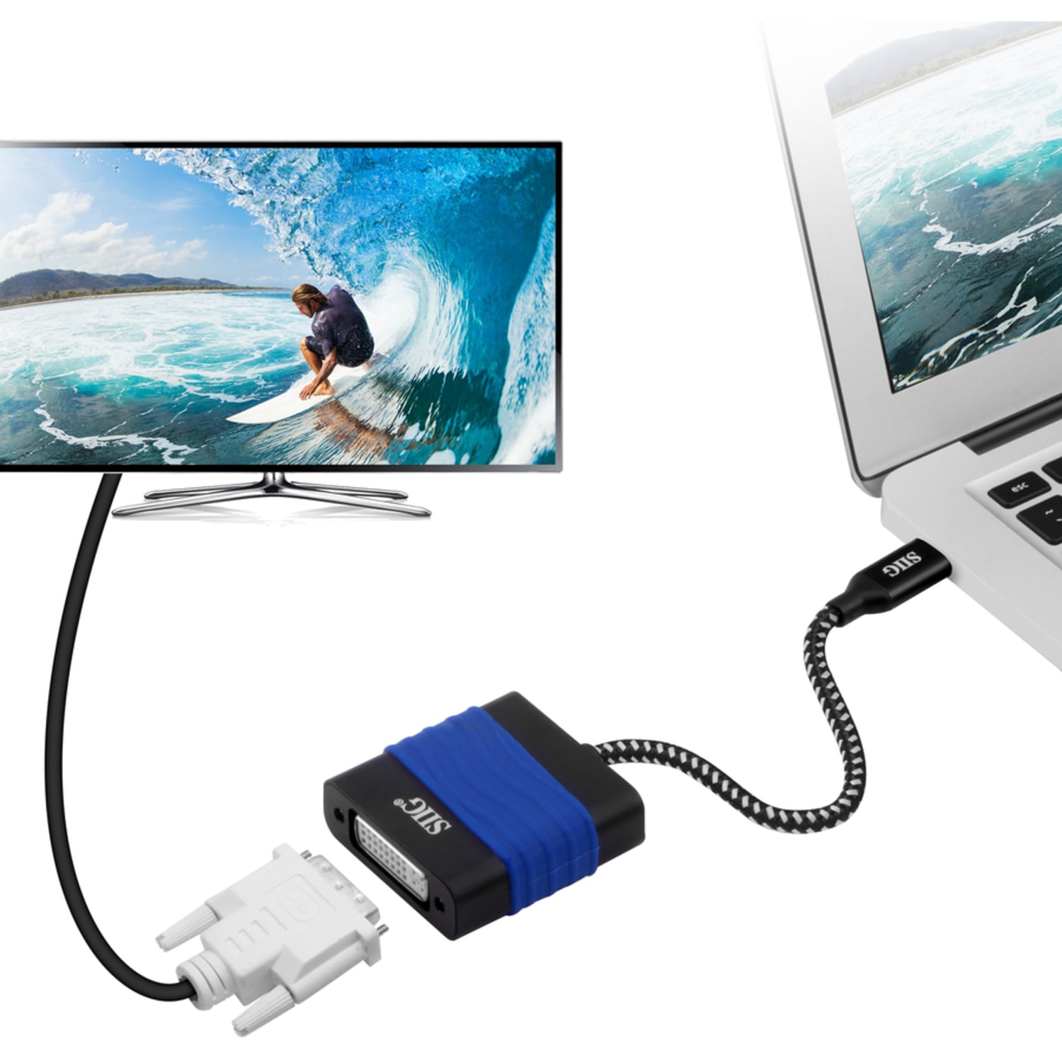 SIIG USB Type-C to DVI Video Cable Adapter - USB Type C - 1 x DVI, 1 x DVI-D, DVI - Image 5