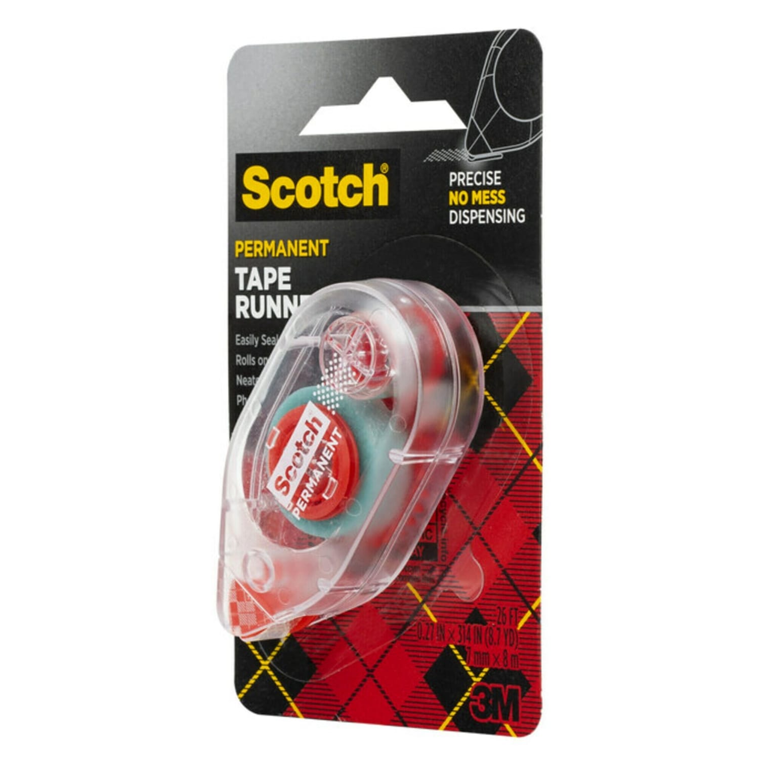 Scotch Double-Sided Adhesive Roller - Dispenser Included - Handheld Dispenser - 1 / Each - Clear - Image 3