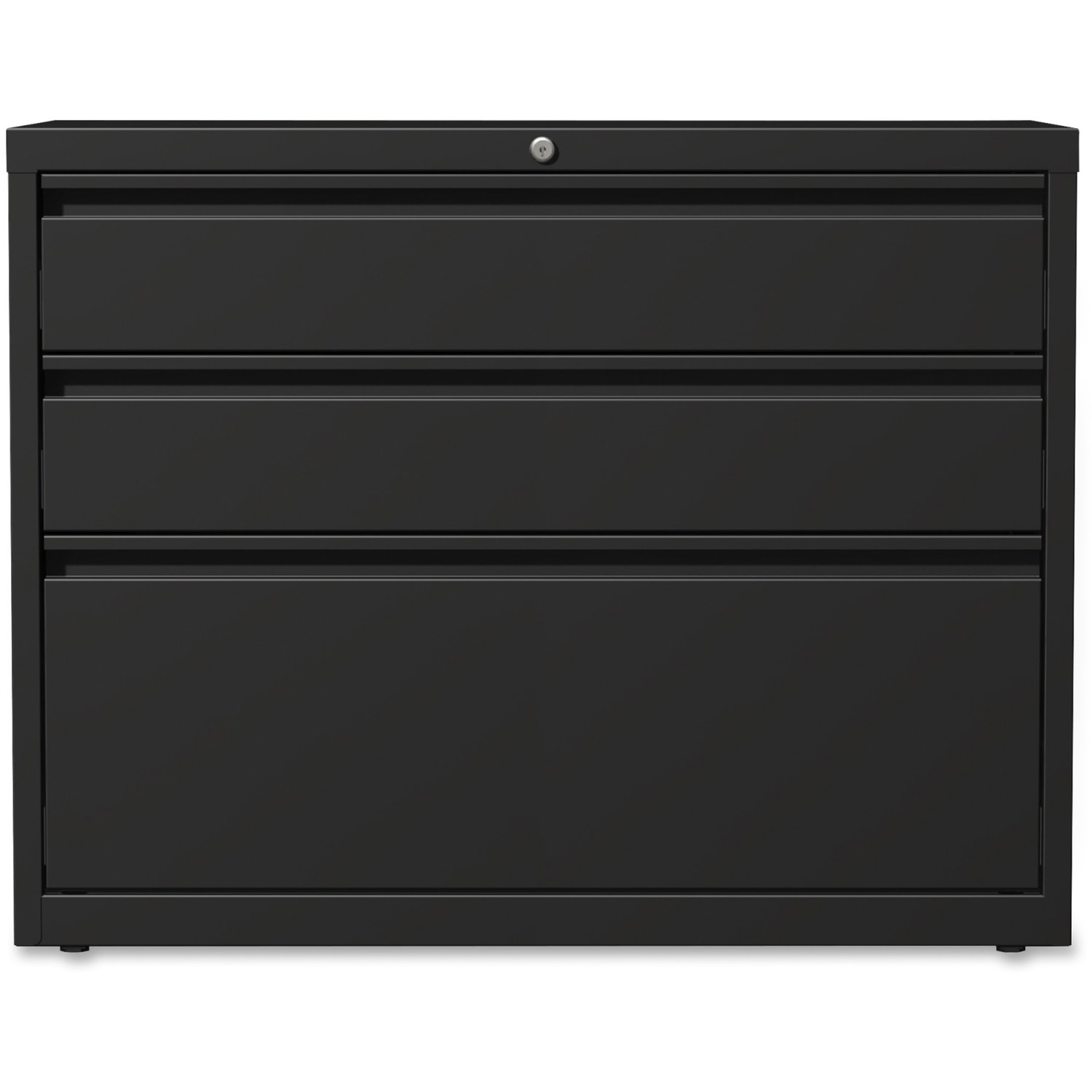 Lorell 36inW x 18-5/8inD Lateral 3-Drawer File Cabinet, Black - Image 3