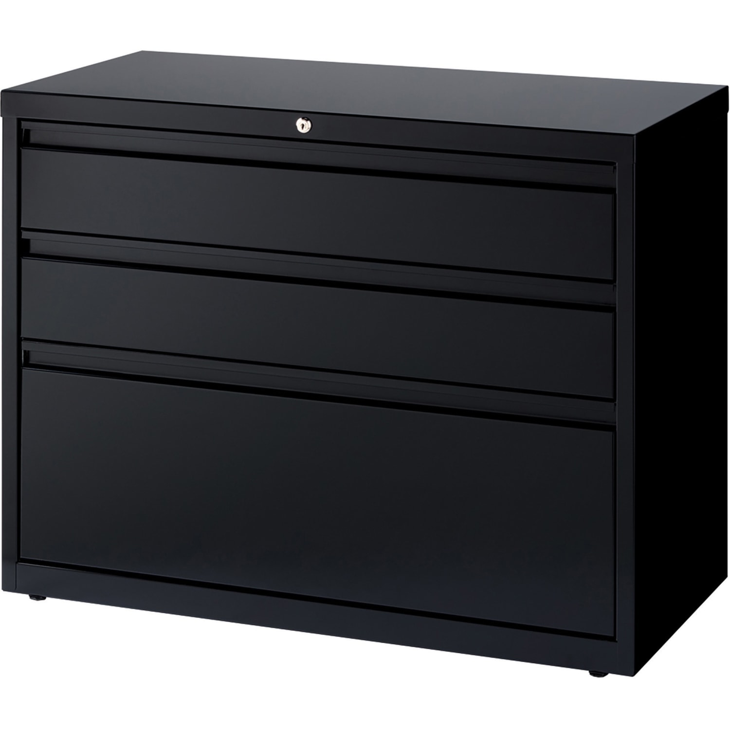 Lorell 36inW x 18-5/8inD Lateral 3-Drawer File Cabinet, Black - Image 5