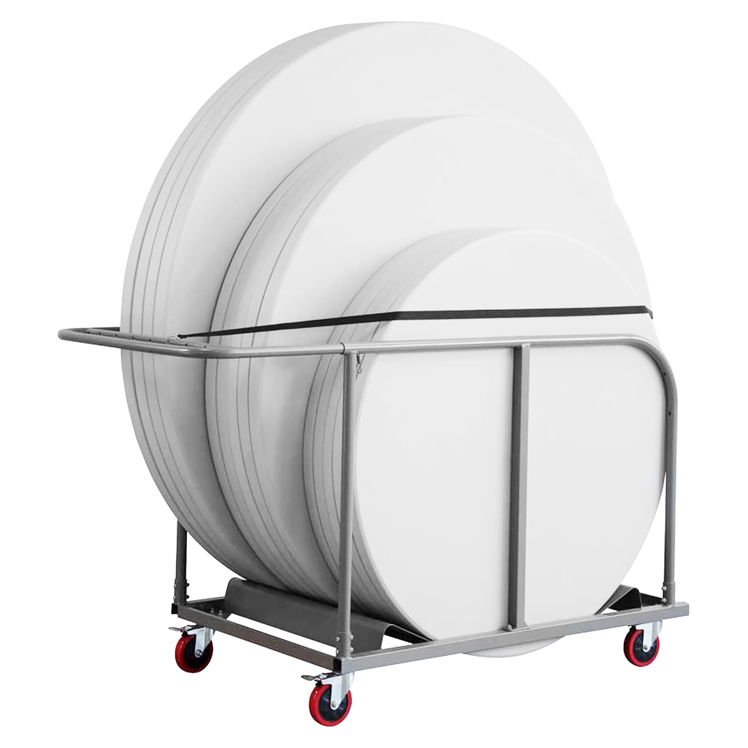 Lorell Table Cart, For Plastic Round Folding Tables, Charcoal - Image 3