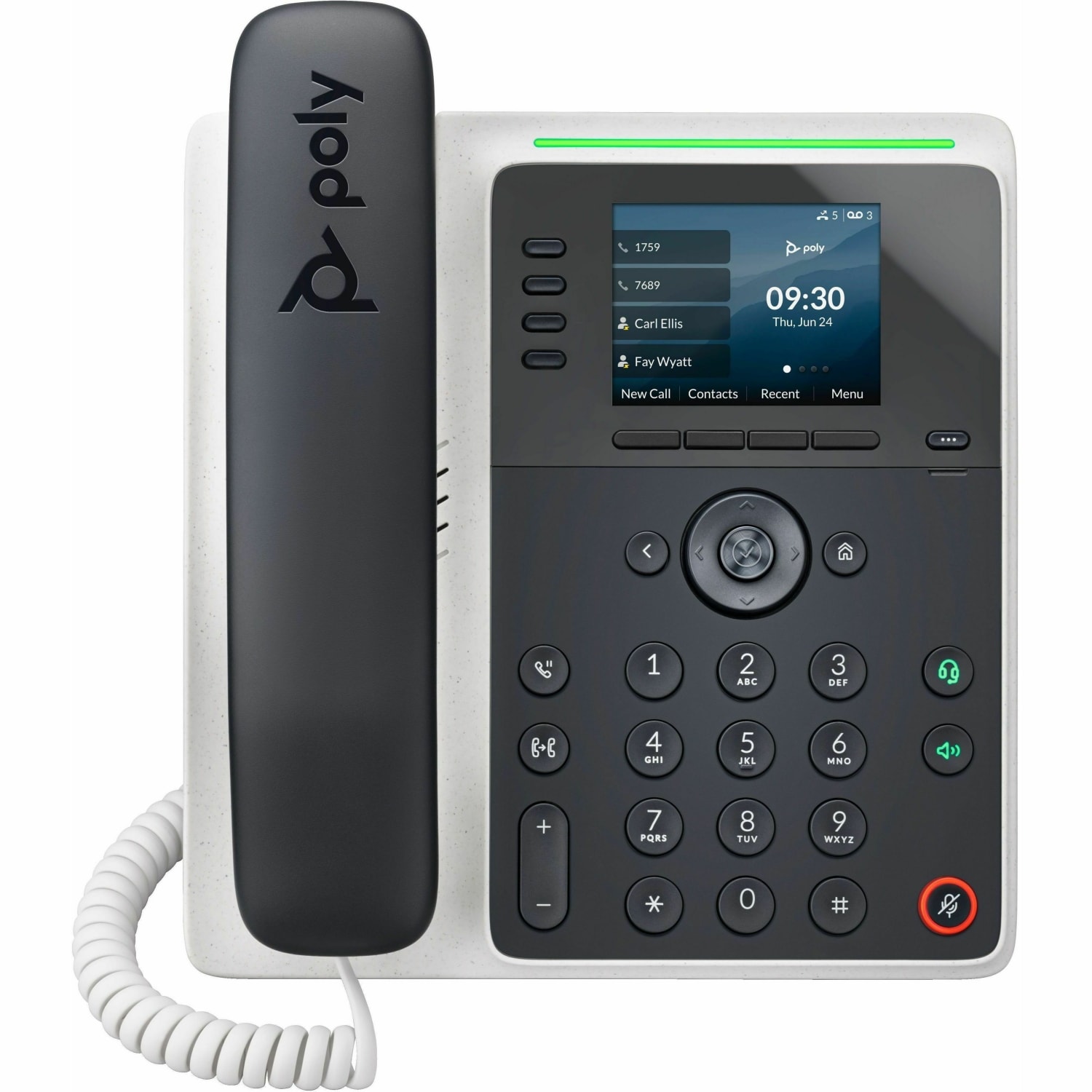 Poly Edge E220 IP Phone, Corded/Cordless, Bluetooth, 3 Multiple Conferencing, Desktop, Wall Mountable, Black, 82M87AA - Image 3