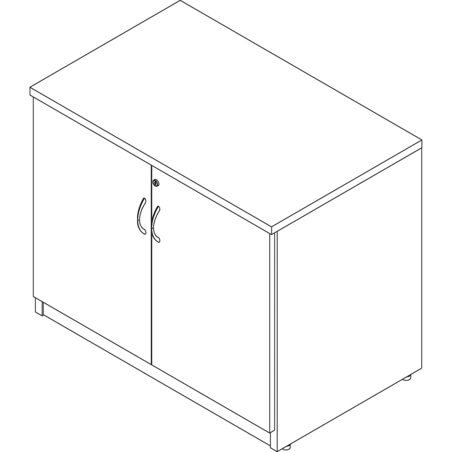 Lorell Essentials 36inW Storage Cabinet, Mahogany - Image 4