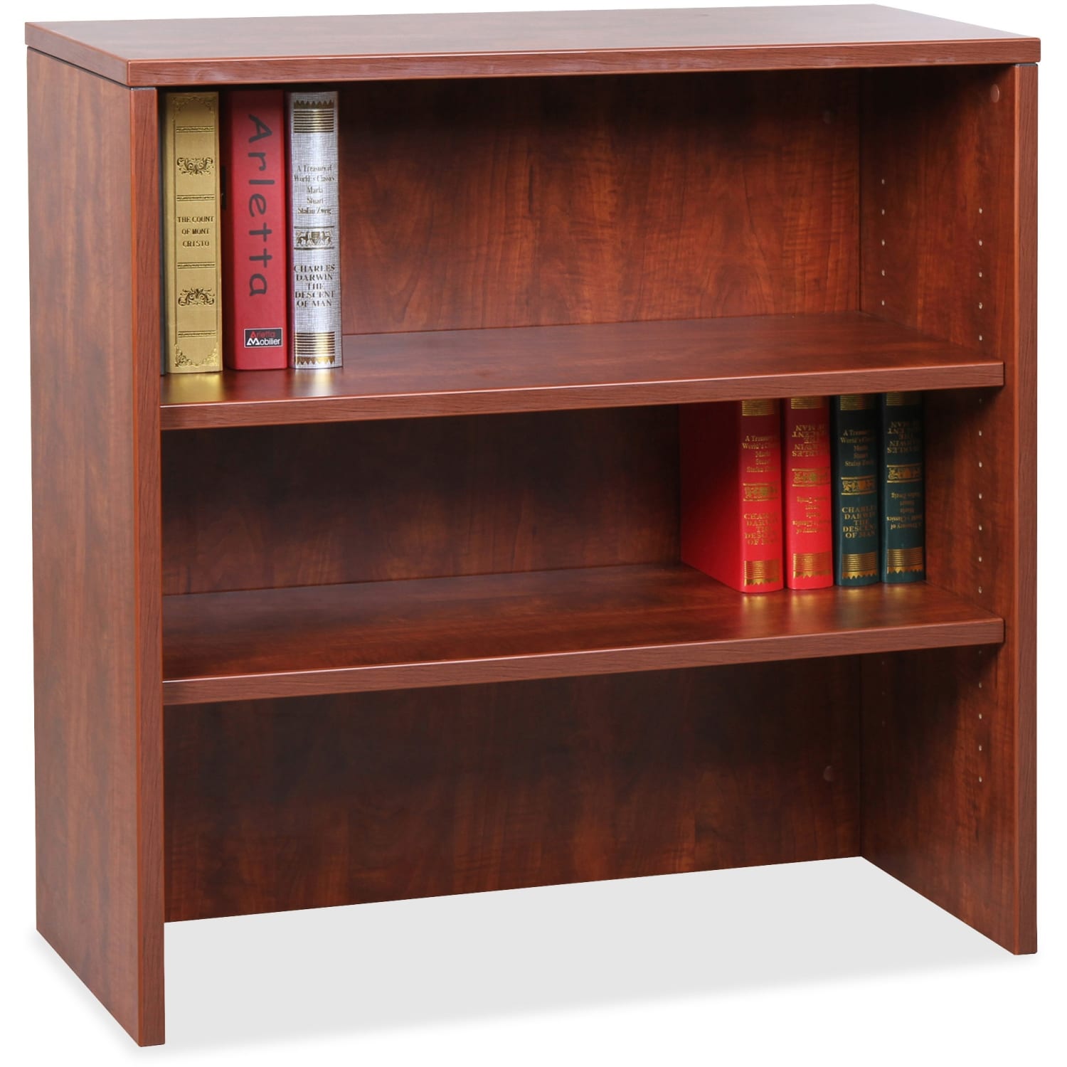 Lorell Essentials Series Stack-On Modular Shelving Bookcase, 36inH x 36inW x 15inD, Cherry - Image 4