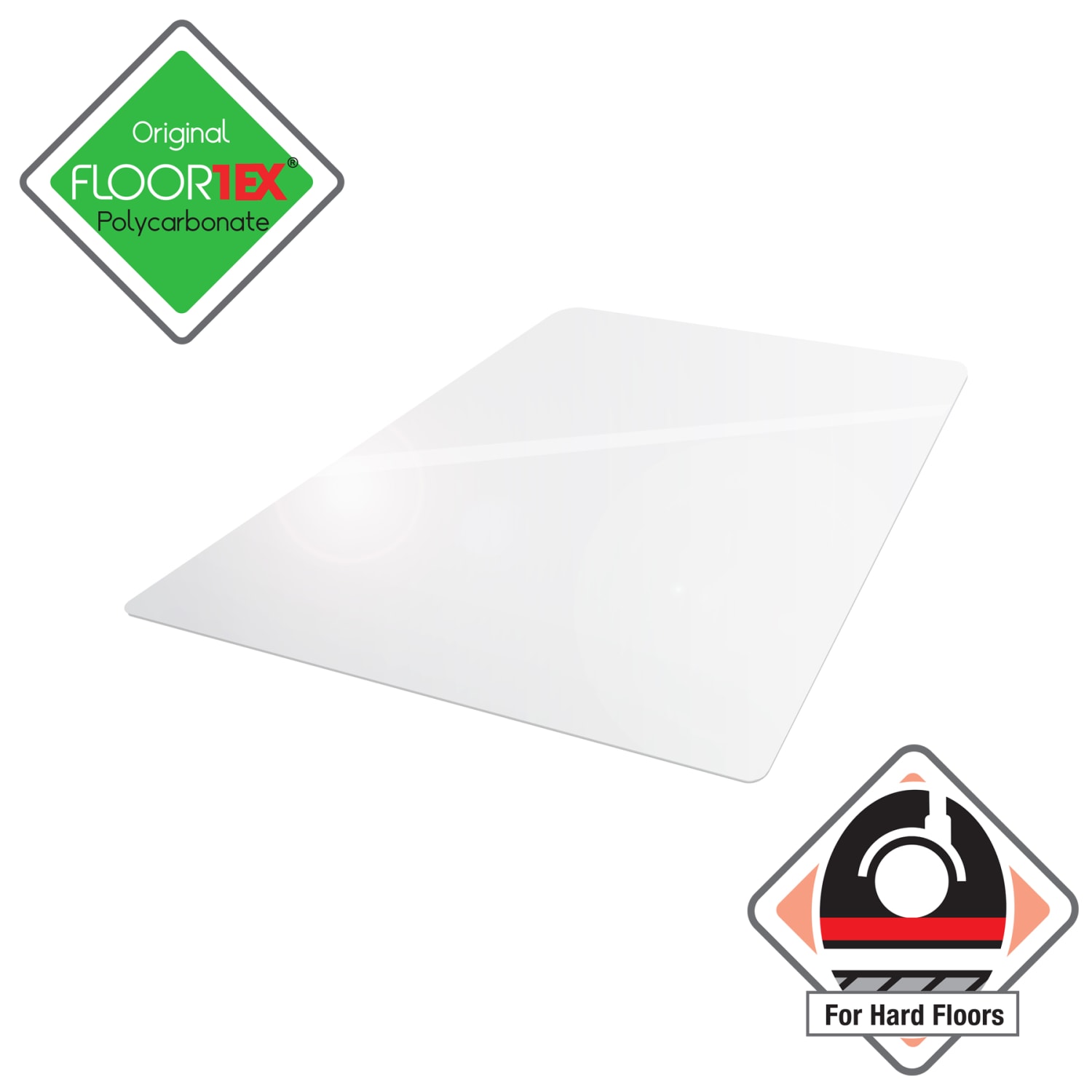 Floortex Valuemat Plus Polycarbonate Rectangular Chair Mat For Hard Floors , 36in x 48in, Clear - Image 3