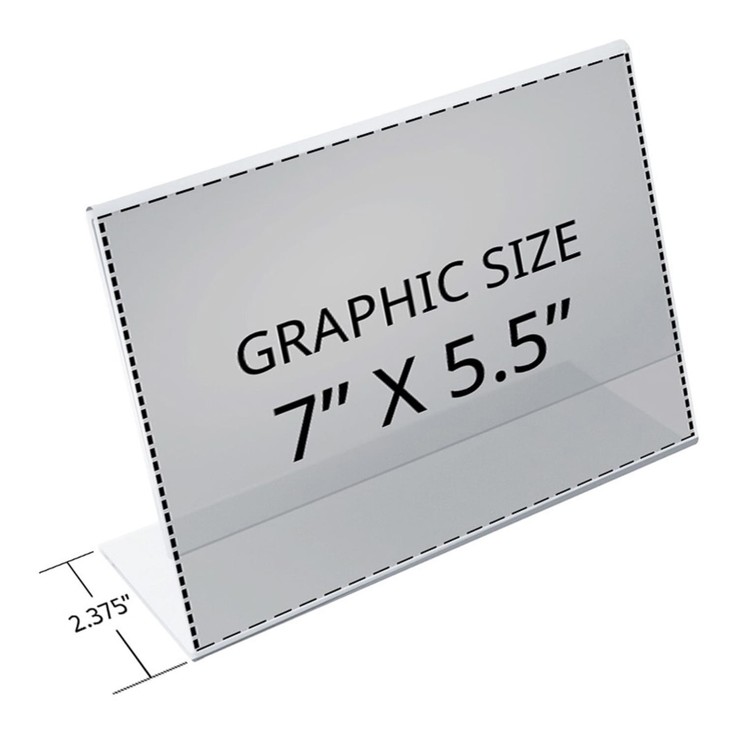 Azar Displays Acrylic L-Shaped Sign Holders, 5 1/2in x 7in, Clear, Pack Of 10 - Image 3