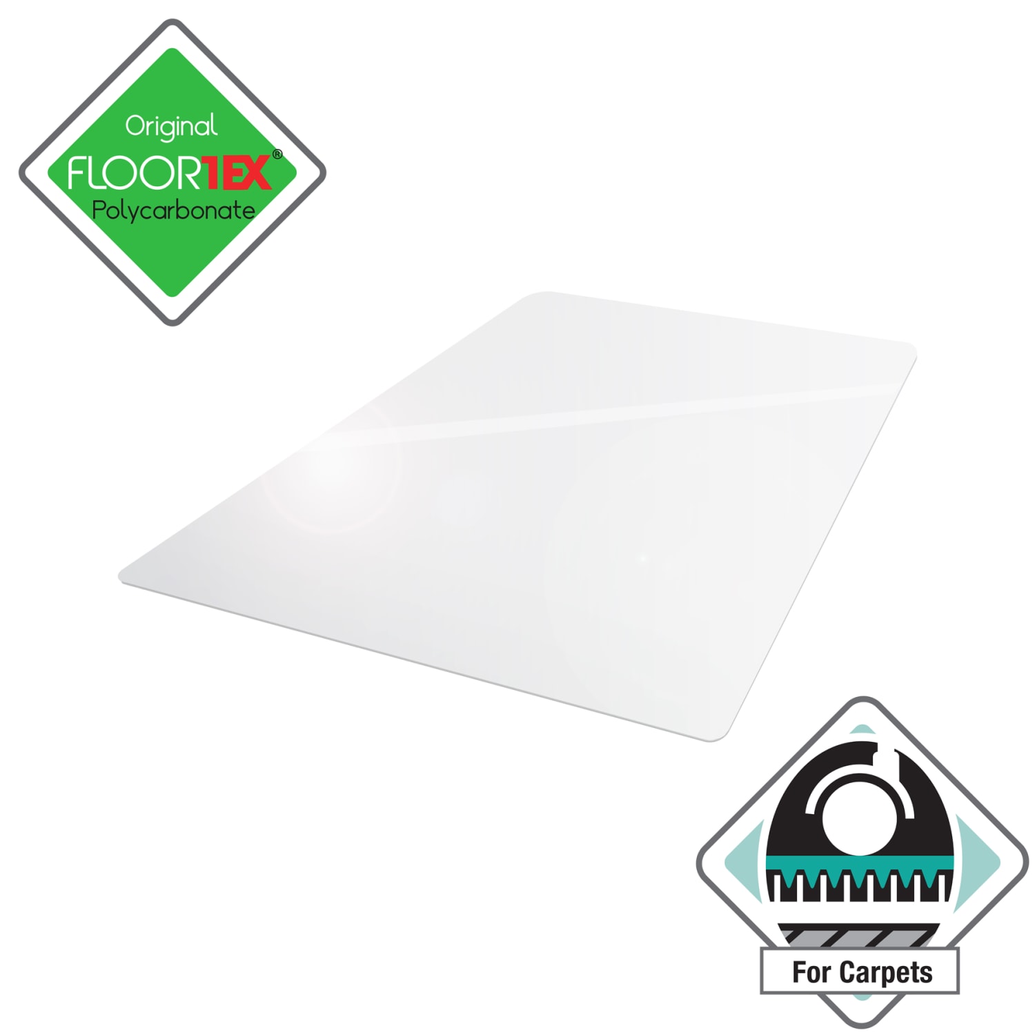 Floortex Valuemat Plus Polycarbonate Rectangular Chair Mat For Low Pile Carpets , 36in x 48in, Clear - Image 3