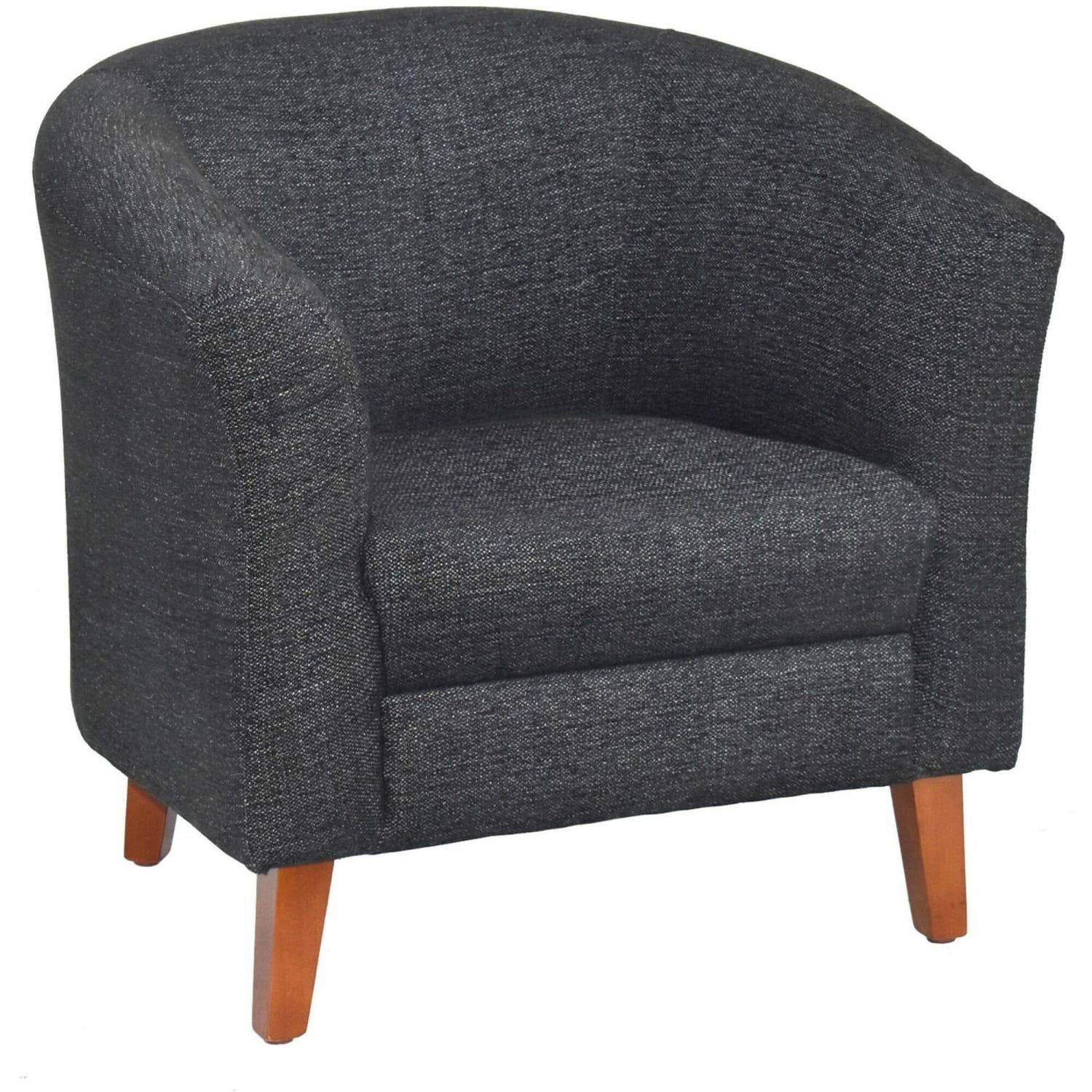 Lorell Barrel Club Armchair Fabric Black PopularChairscom