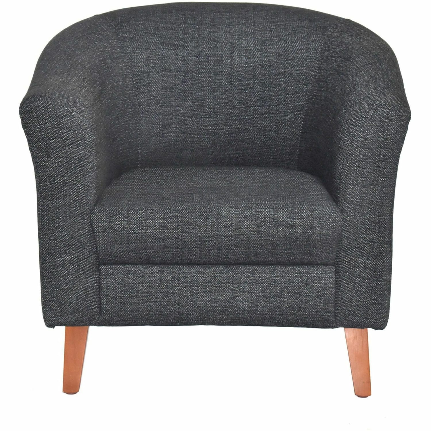 Lorell Barrel Club Armchair Fabric Black PopularChairscom