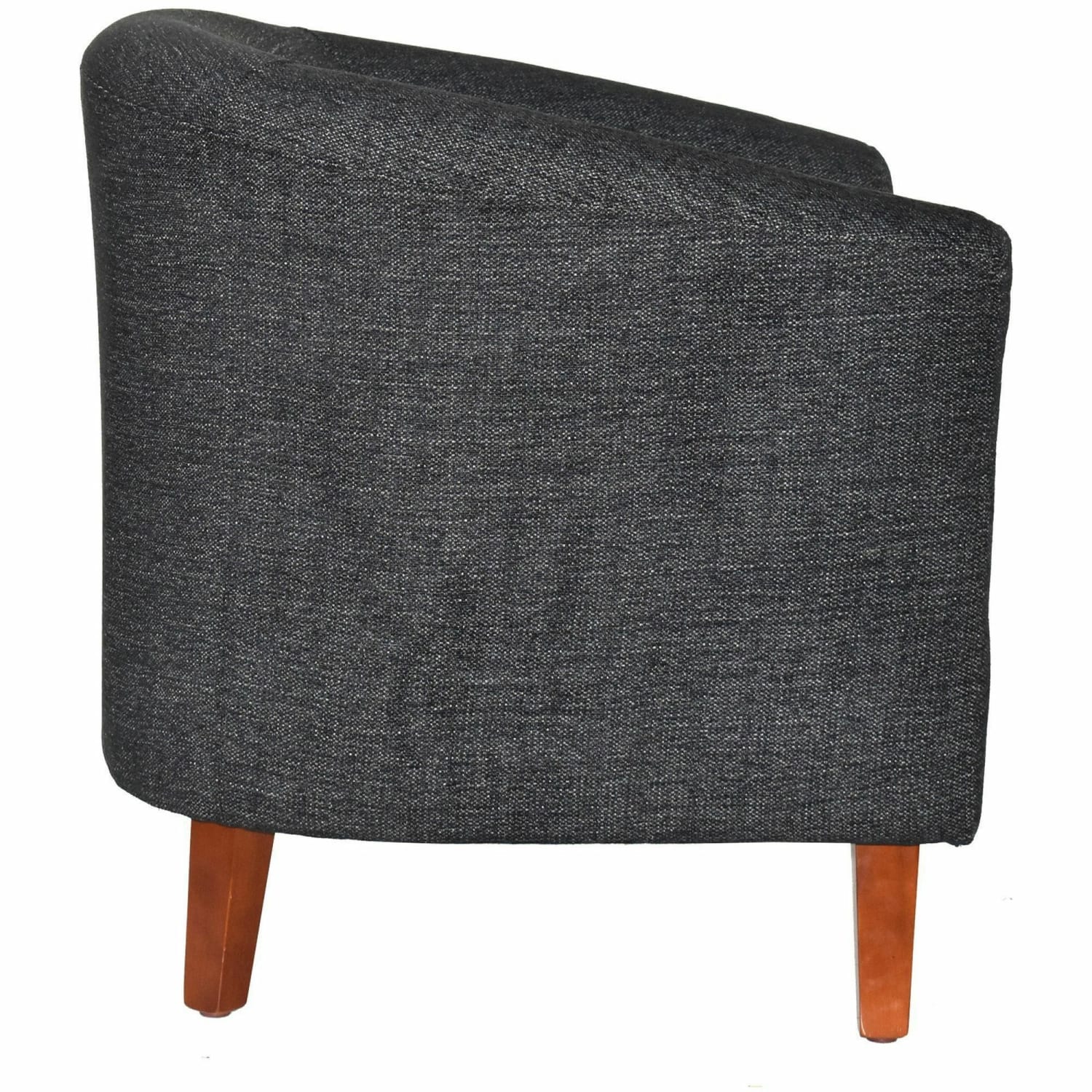 Lorell Barrel Club Armchair Fabric Black PopularChairscom