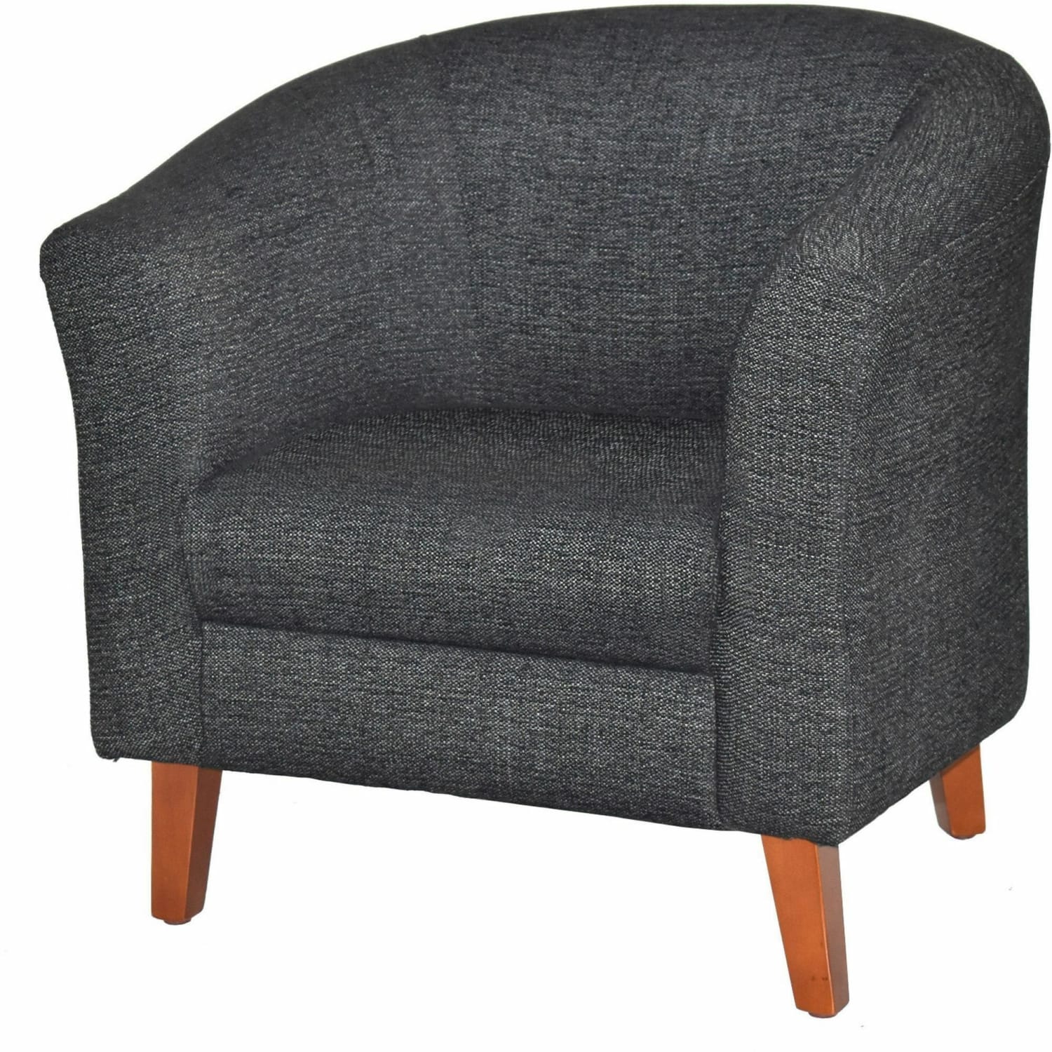 Lorell Barrel Club Armchair Fabric Black PopularChairscom