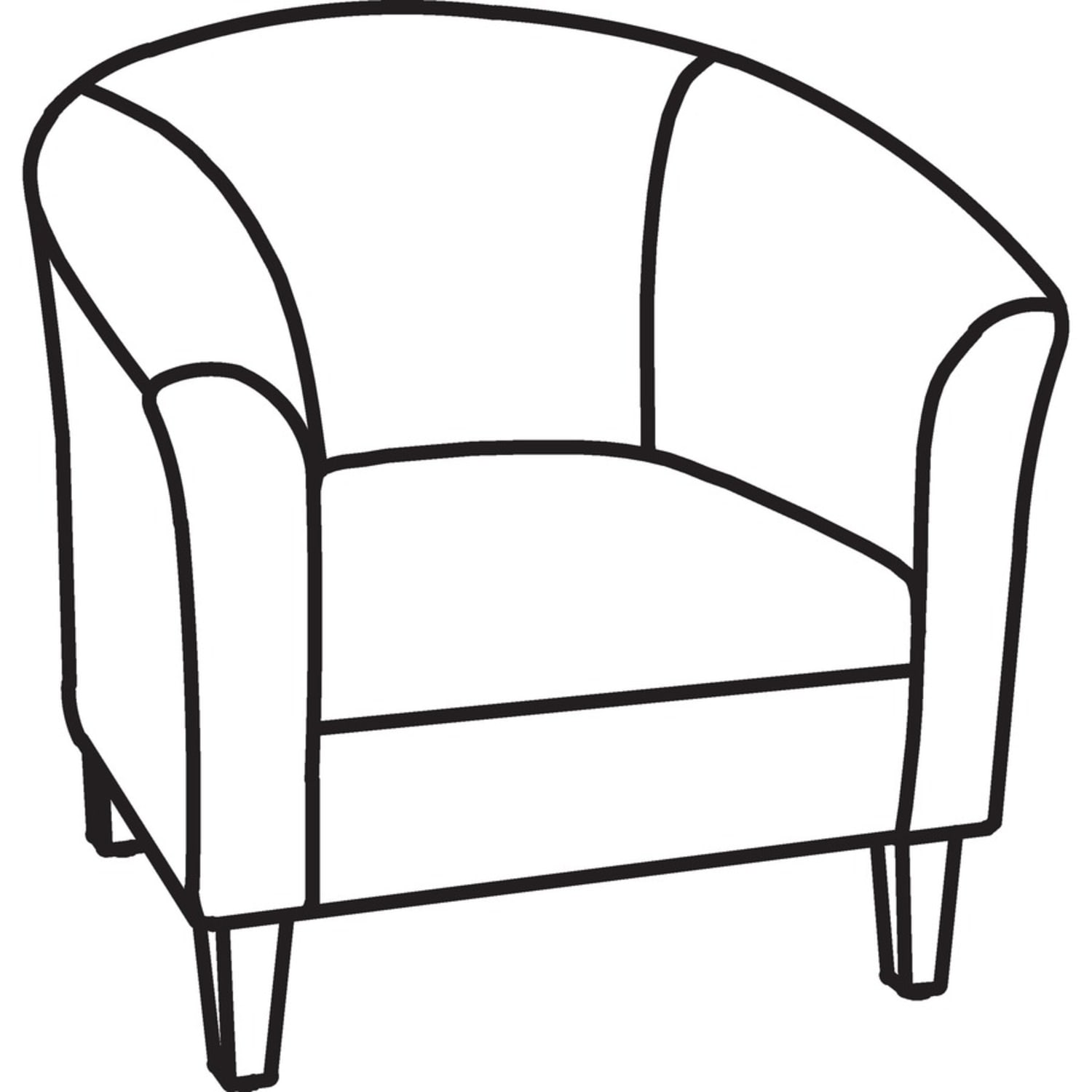 Lorell Barrel Club Armchair Fabric Black PopularChairscom