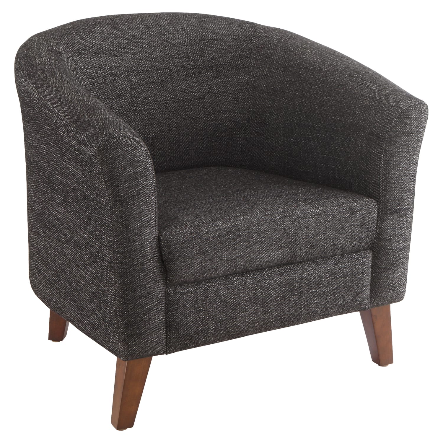 Lorell Barrel Club Armchair, Fabric, Black
