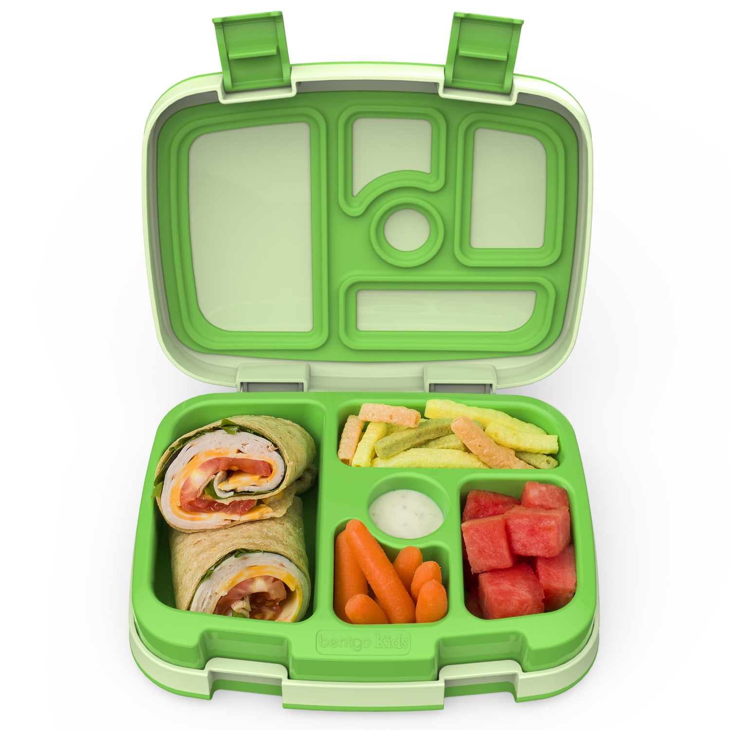 Bentgo Kids Lunch Box, 2inH x 6-1/2inW x 8-1/2inD, Green - Image 3