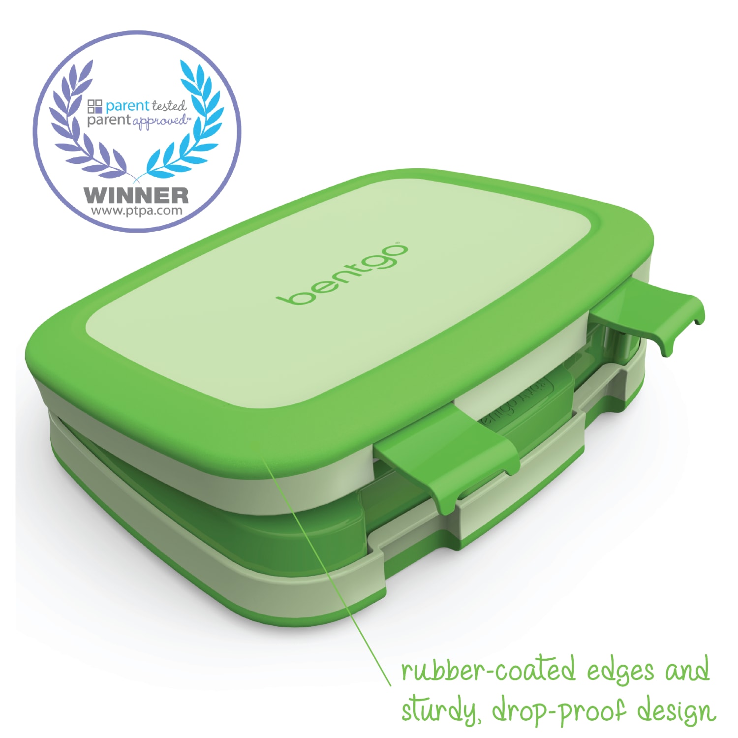Bentgo Kids Lunch Box, 2inH x 6-1/2inW x 8-1/2inD, Green - Image 5