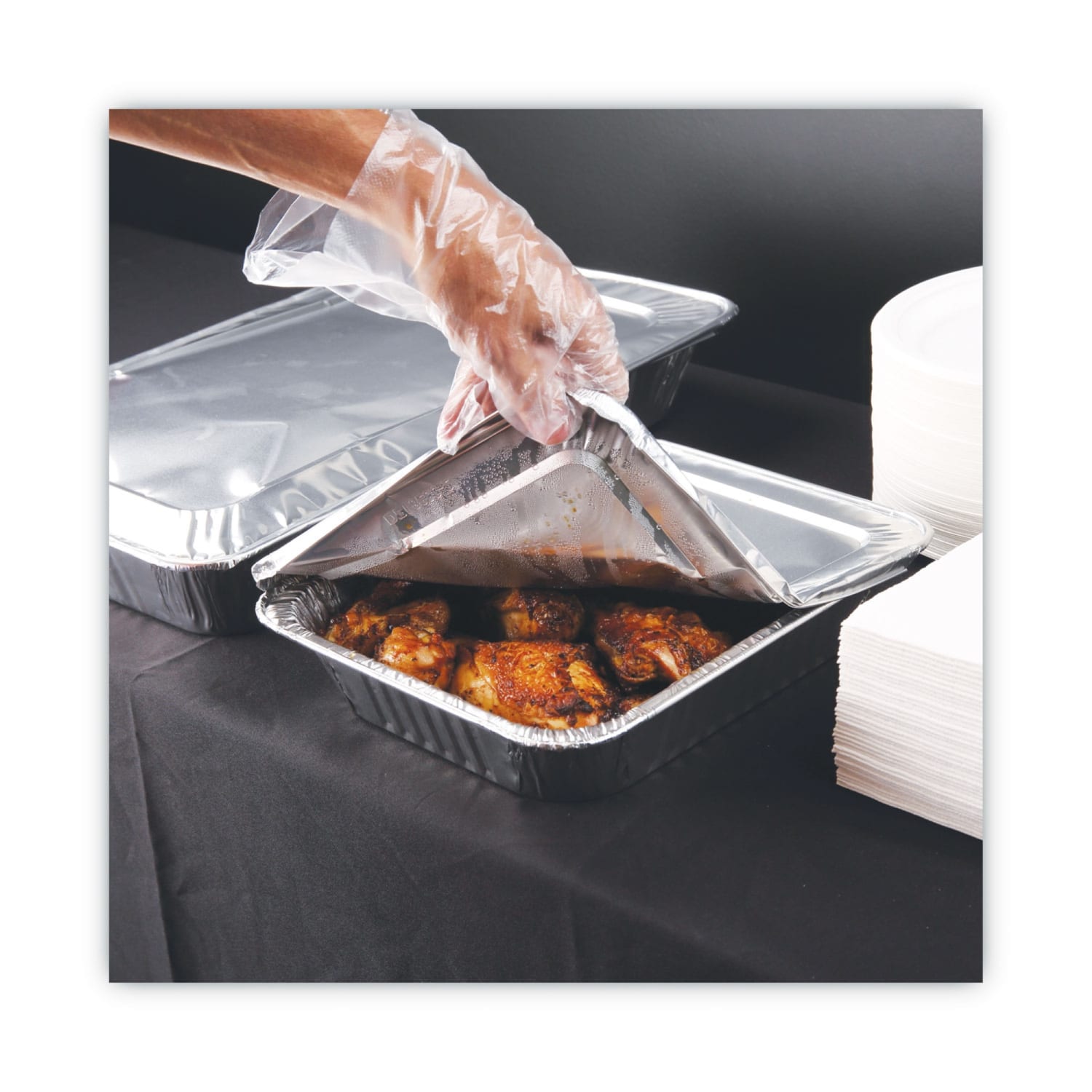 Boardwalk Aluminum Steam Table Pan Lids For Half-Size Pans, Deep, 11/16inH x 10-1/2inW x 12-13/16inD, Silver, Carton Of 100 Lids - Image 4