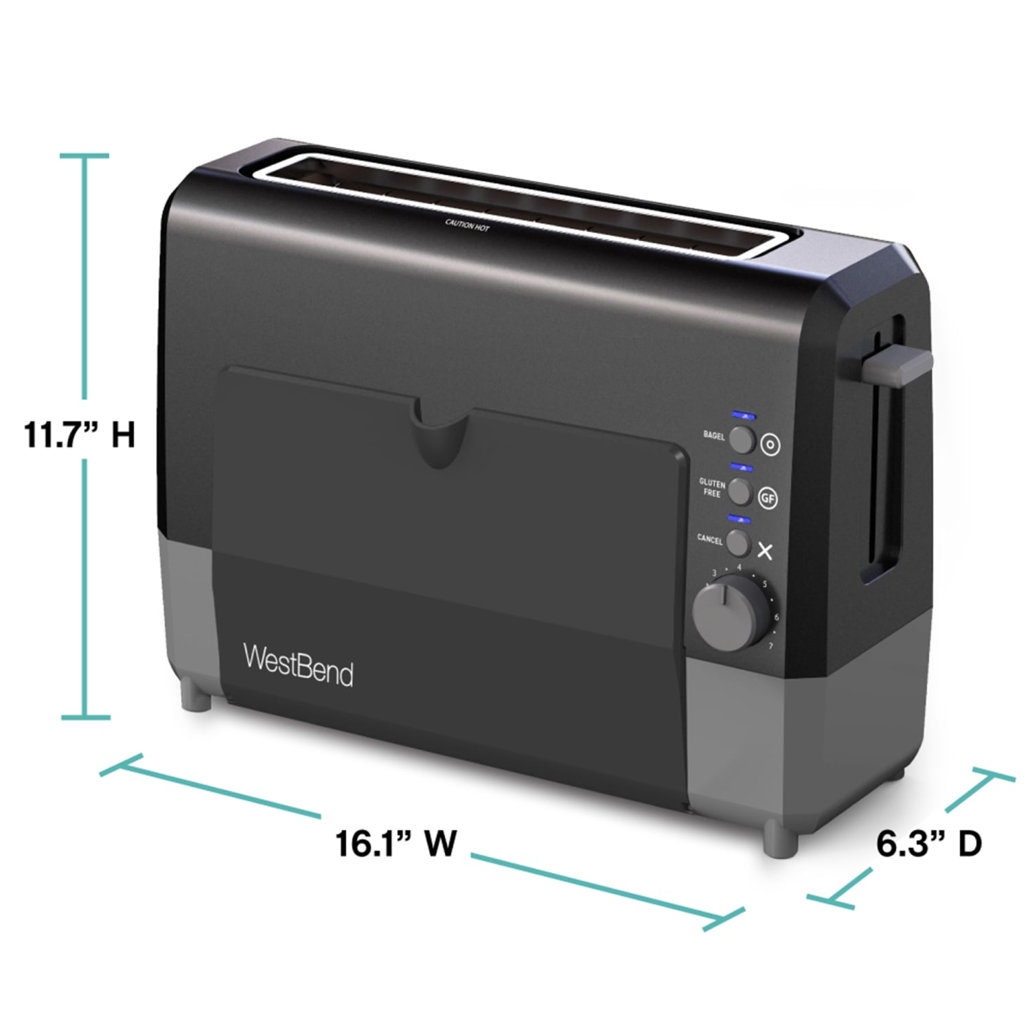 West Bend QuikServe 2-Slice Toaster, Black - Image 4