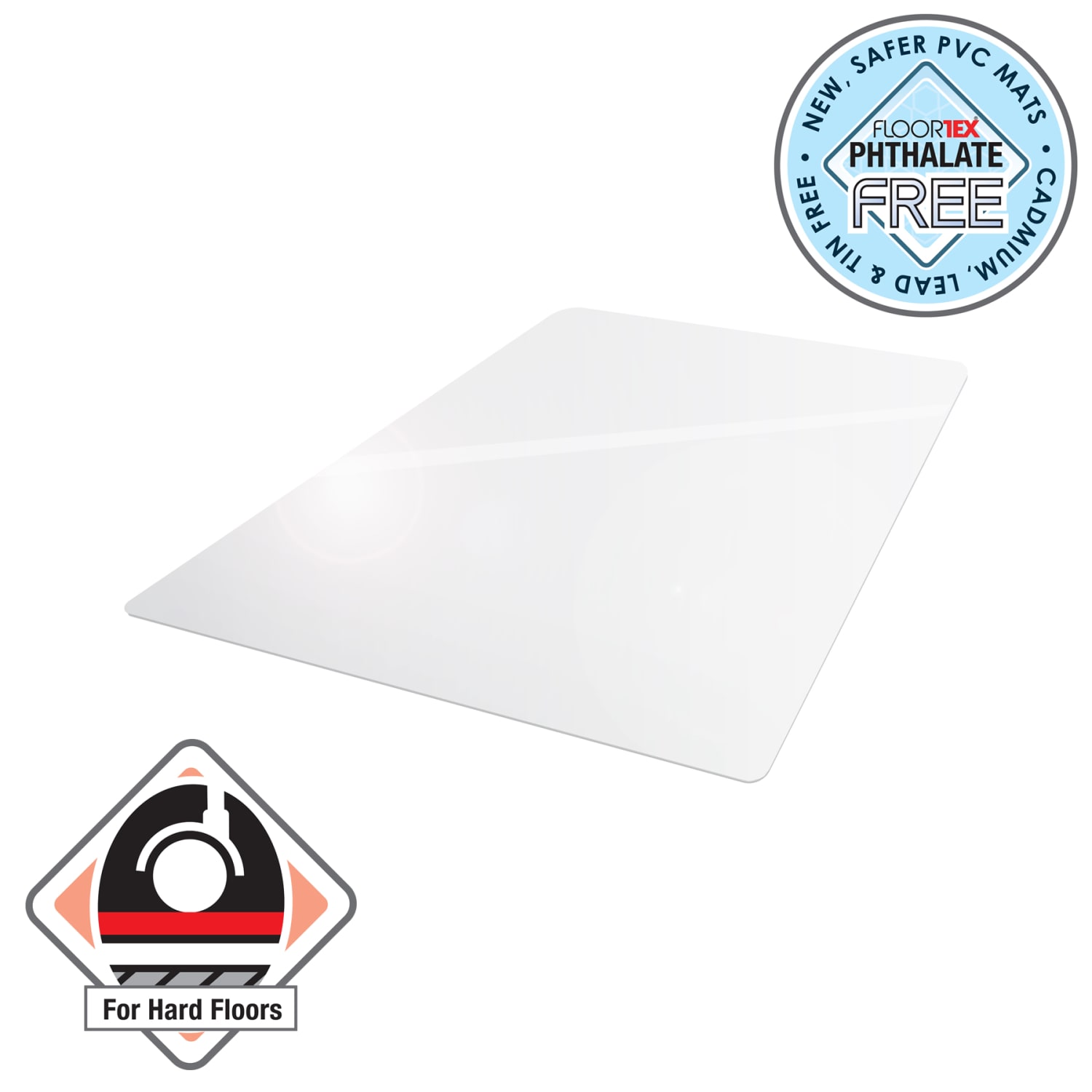 Floortex Advantagemat Vinyl Rectangular Chair Mat For Hard Floors, 50in x 73in, Clear - Image 5