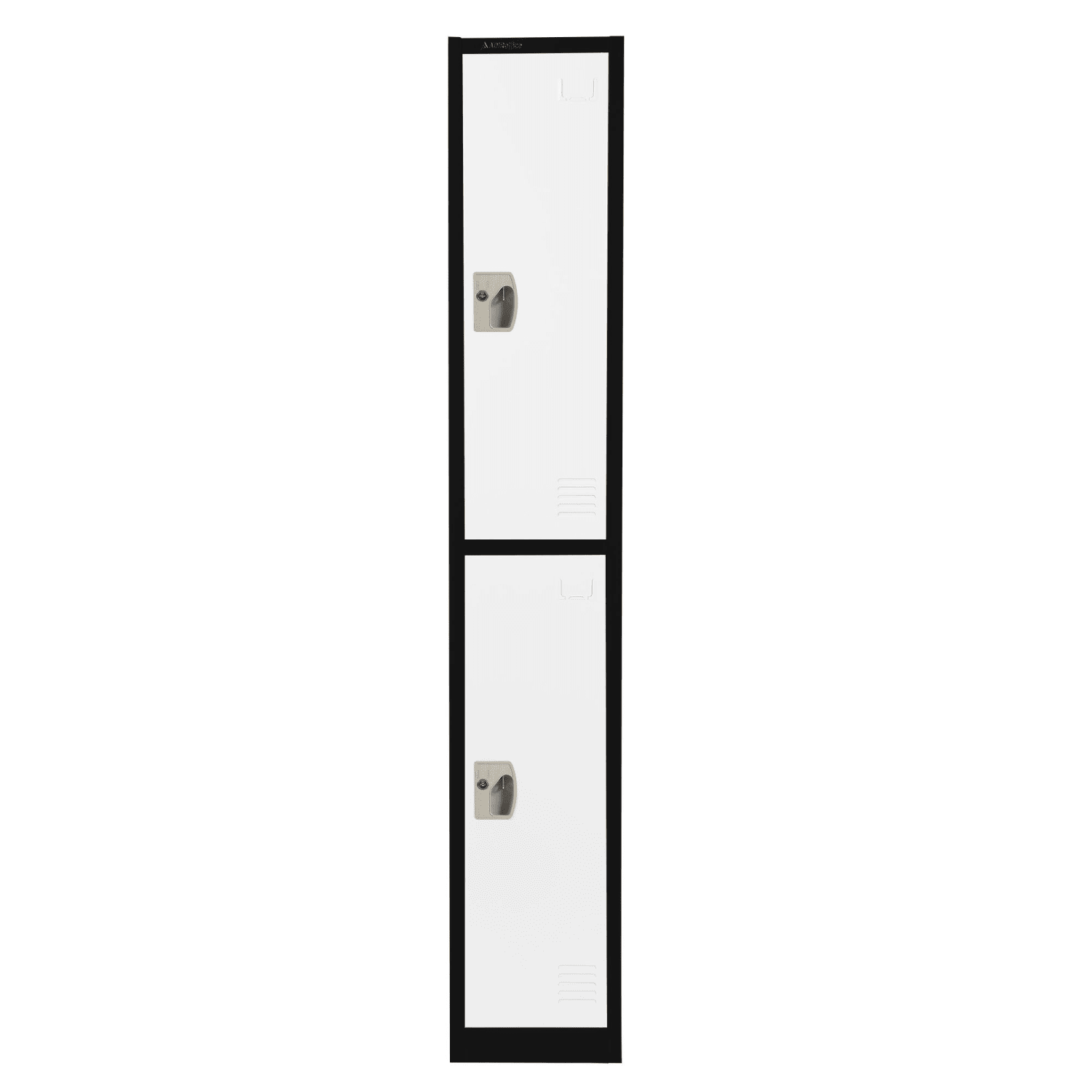 Alpine AdirOffice 2-Tier Steel Locker, 72inH x 12inW x 12inD, Black/White - Image 3