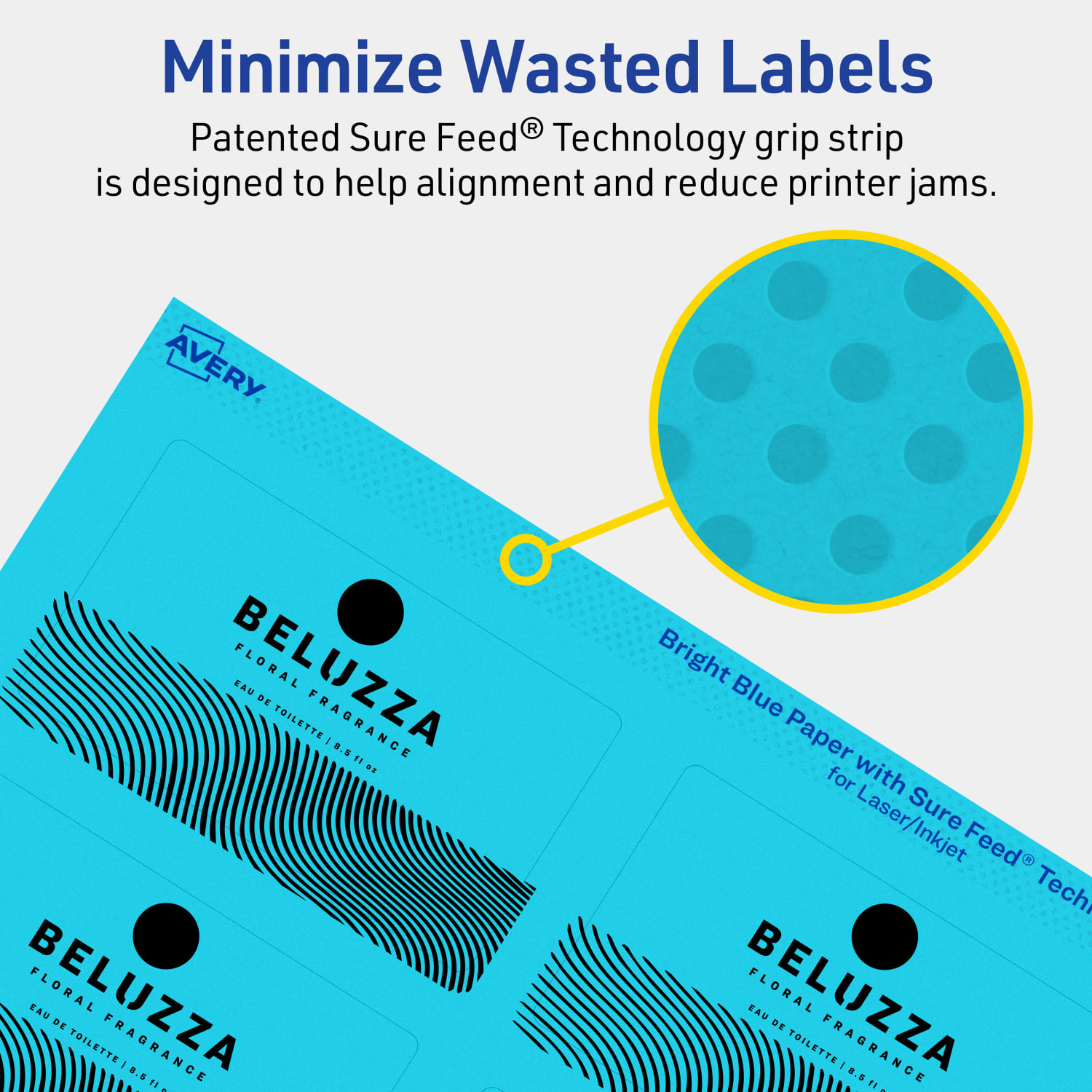 Avery Print-To-The-Edge Labels With Sure Feed Technology And Easy Peel, 94238-BBP40, Rectangle, 2in x 3-1/2in, Matte Bright Blue, Pack of 320 - Image 5