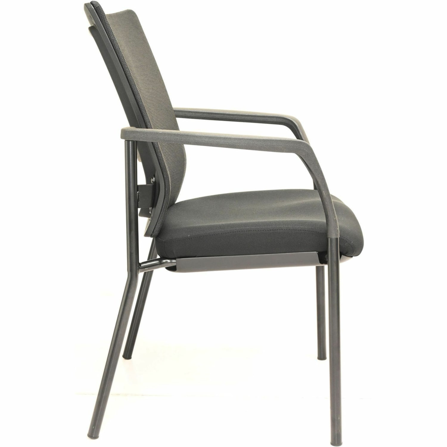 Lorell Mesh/Fabric Mid-Back Guest Chair, Black - Image 4