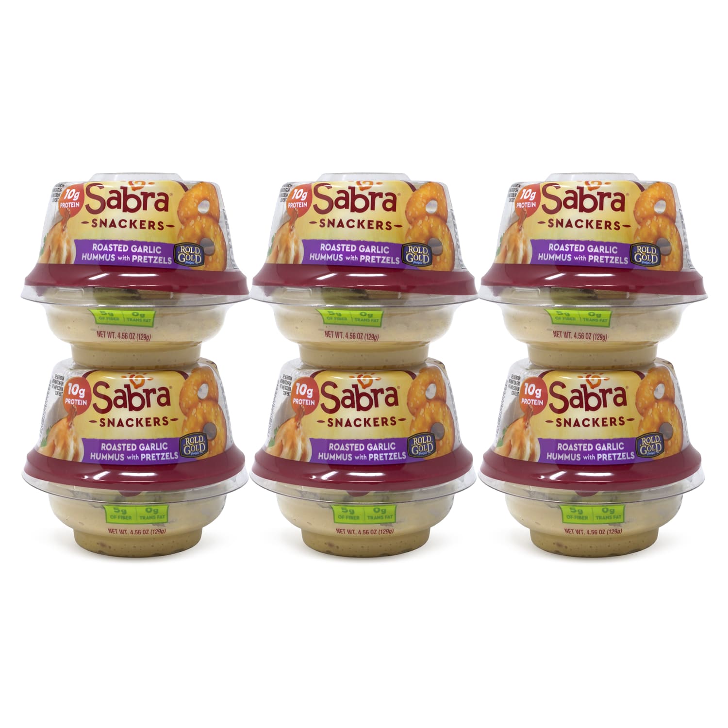 Sabra Snackers Classic Hummus With Pretzels, 4.56 Oz, Pack Of 6 Containers - Image 3