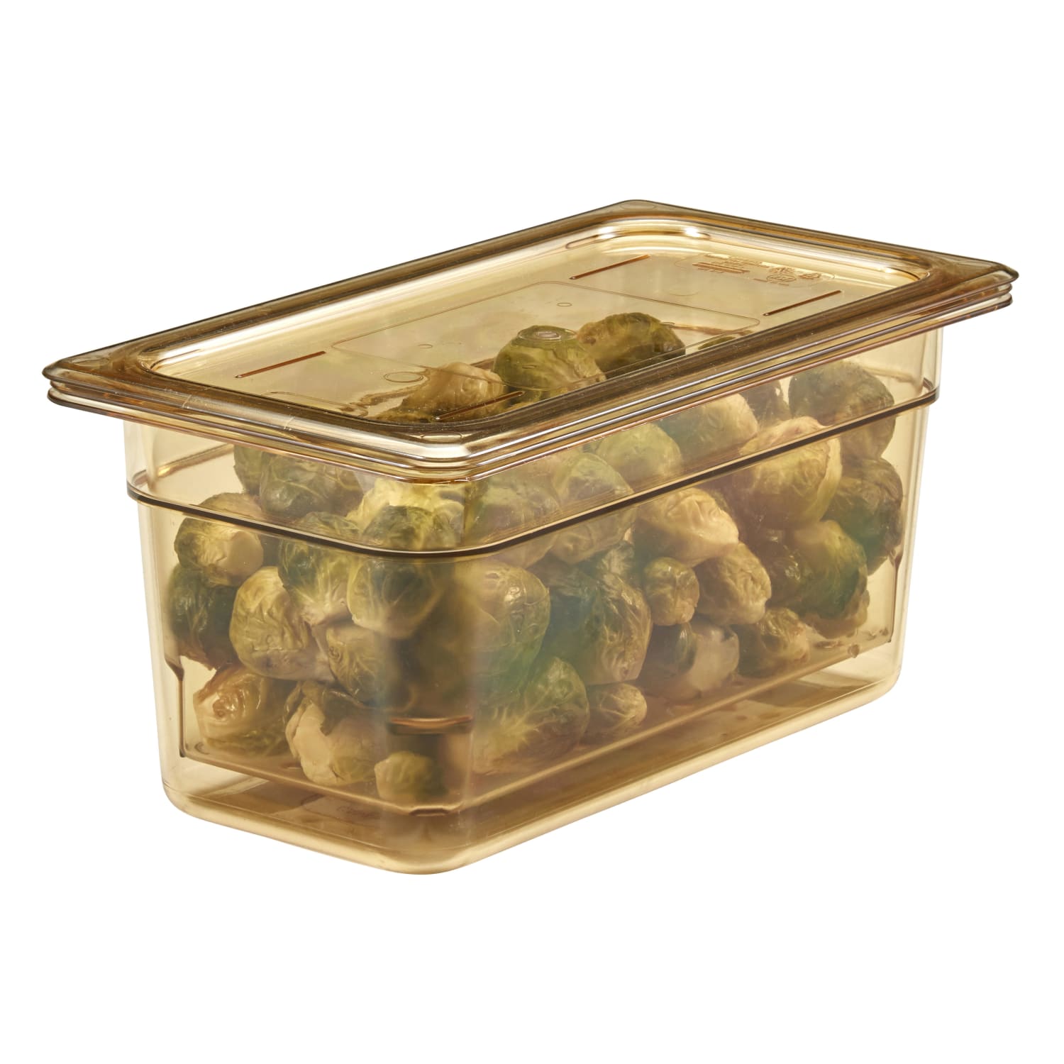 Cambro H-Pan High-Heat GN 1/3 Flat Covers, 3/8inH x 6-7/8inW x 12-3/4inD, Amber, Pack Of 6 Covers - Image 3