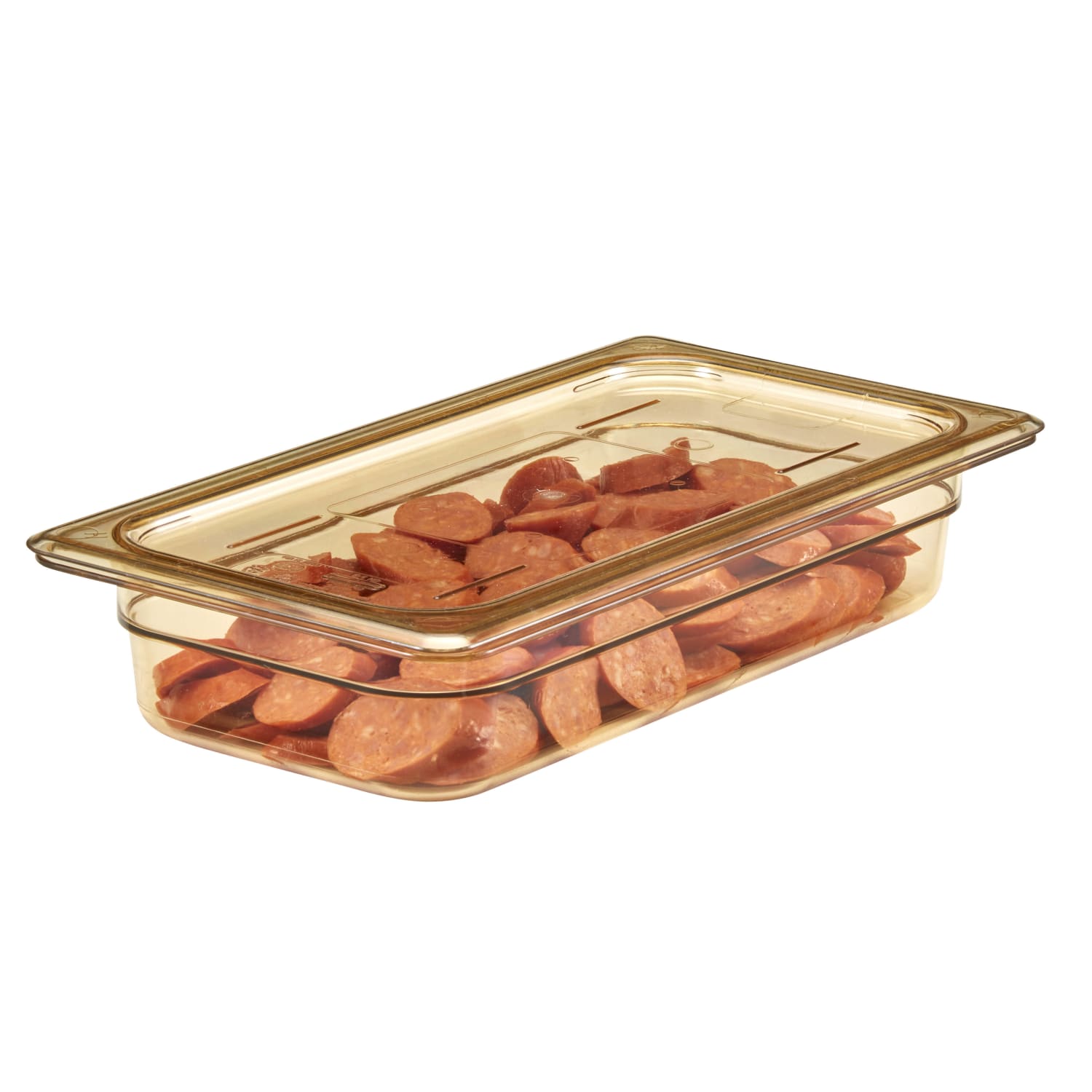 Cambro H-Pan High-Heat GN 1/3 Flat Covers, 3/8inH x 6-7/8inW x 12-3/4inD, Amber, Pack Of 6 Covers - Image 4