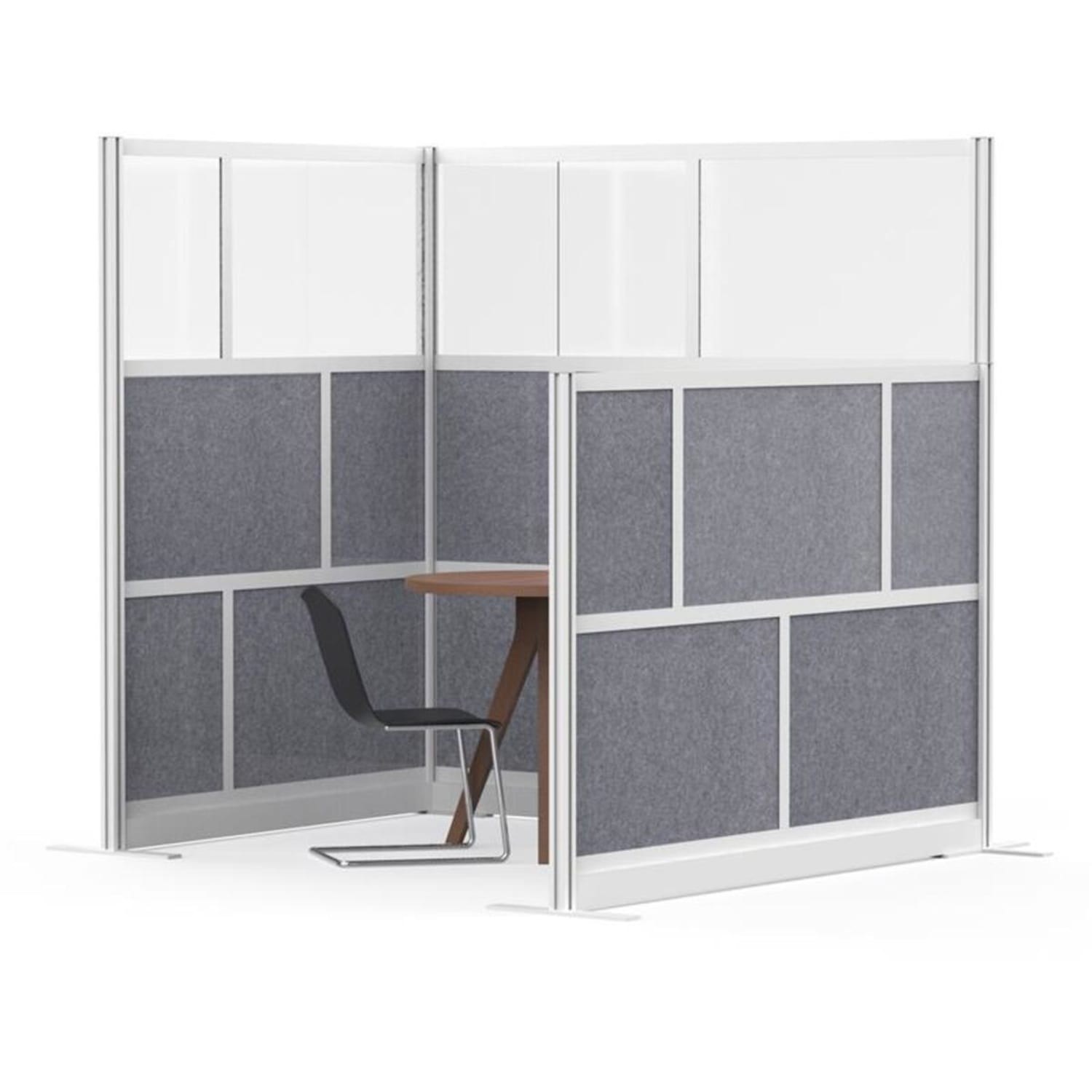 Luxor Modular Room Divider Wall System Starter Wall, 53in x 48in, Gray - Image 5