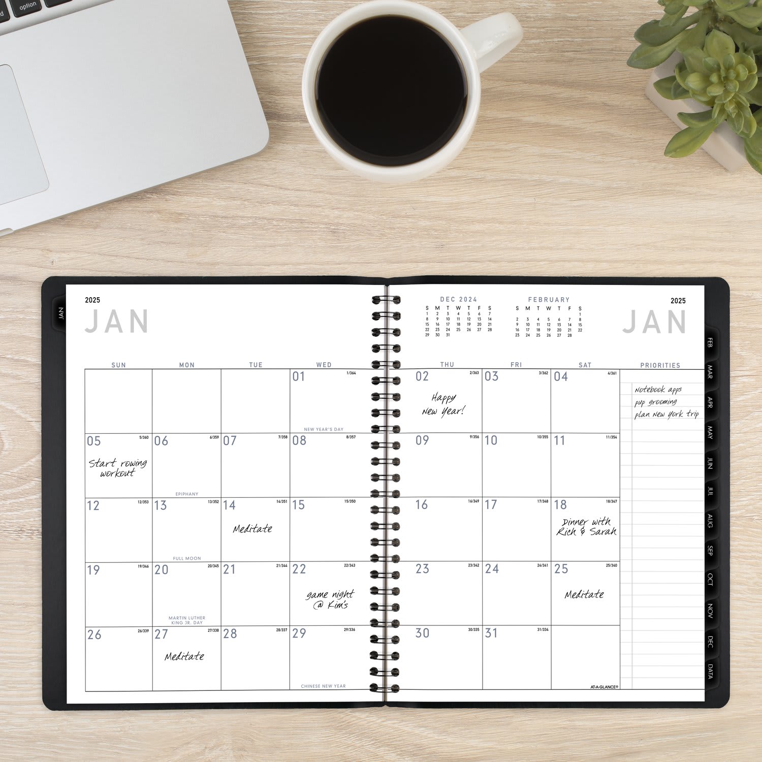 2025 AT-A-GLANCE Contemporary Monthly Planner, 7in x 8-3/4in, Black, January To December, 70120X05 - Image 3