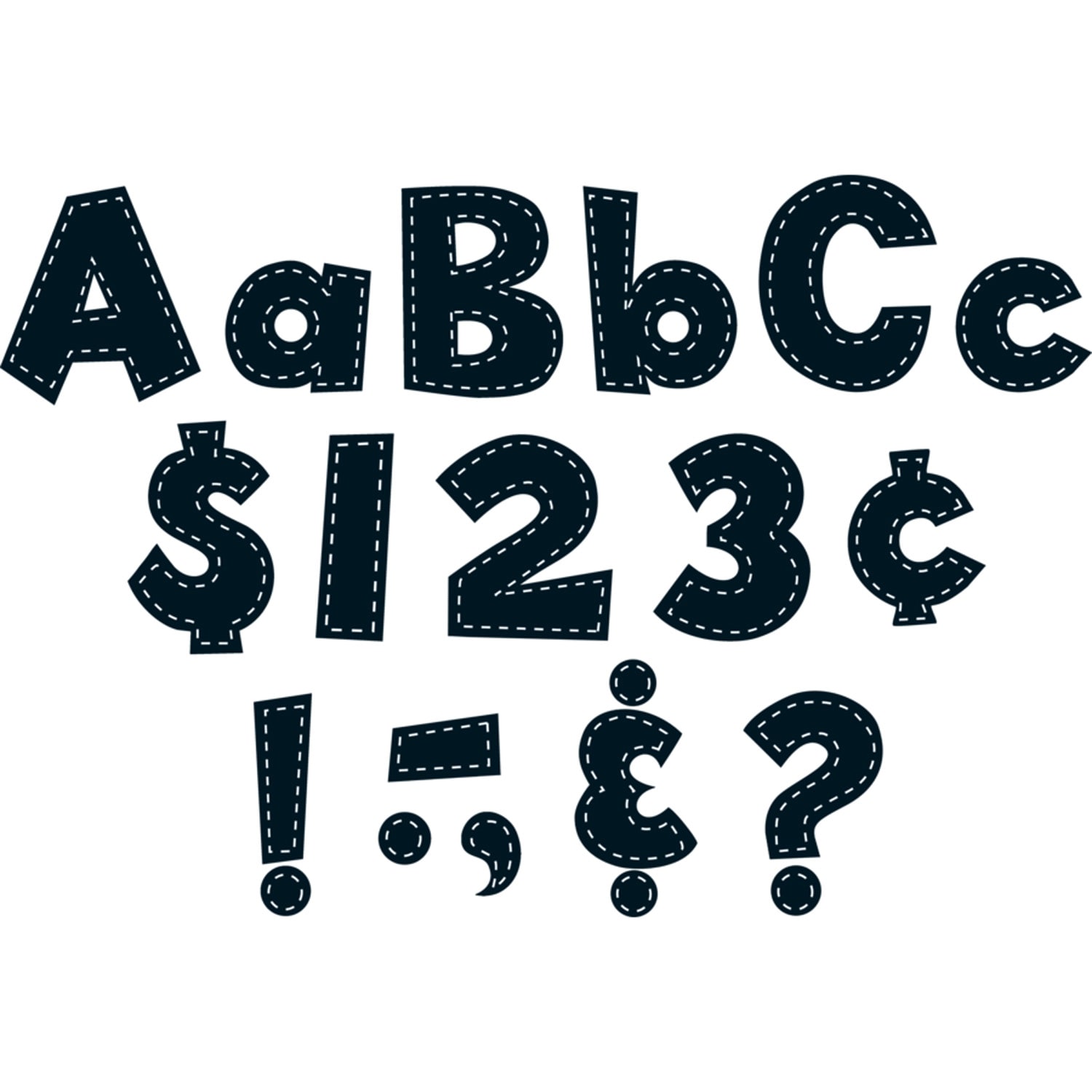 Teacher Created Resources Fun Font Letters, 4in, Black Stitch, 160 Pieces Per Pack, Set Of 3 Packs - Image 3