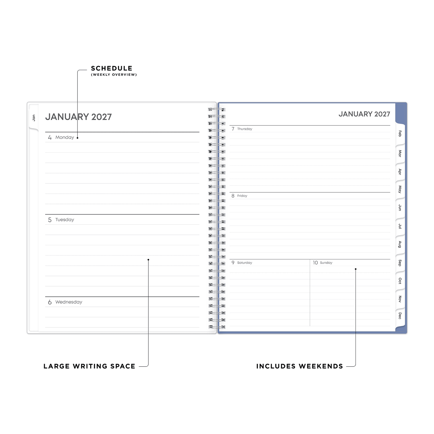 2027 Blue Sky Lindley Vertical Weekly/Monthly Planning Calendar, 8.5x11, 0%, Frosted PP, Jan-Dec, RY27 - Image 3