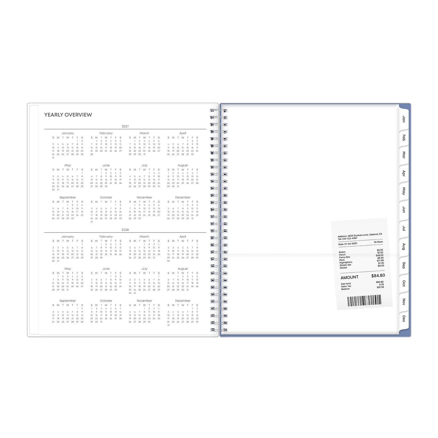 2027 Blue Sky Lindley Vertical Weekly/Monthly Planning Calendar, 8.5x11, 0%, Frosted PP, Jan-Dec, RY27 - Image 5
