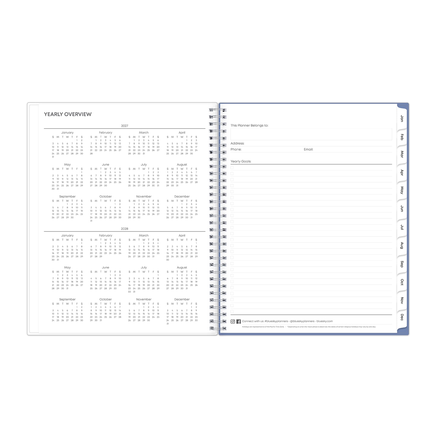 2027 Blue Sky Lindley Vertical Weekly/Monthly Planning Calendar, 8.5x11, 0%, Frosted PP, Jan-Dec, RY27 - Image 6