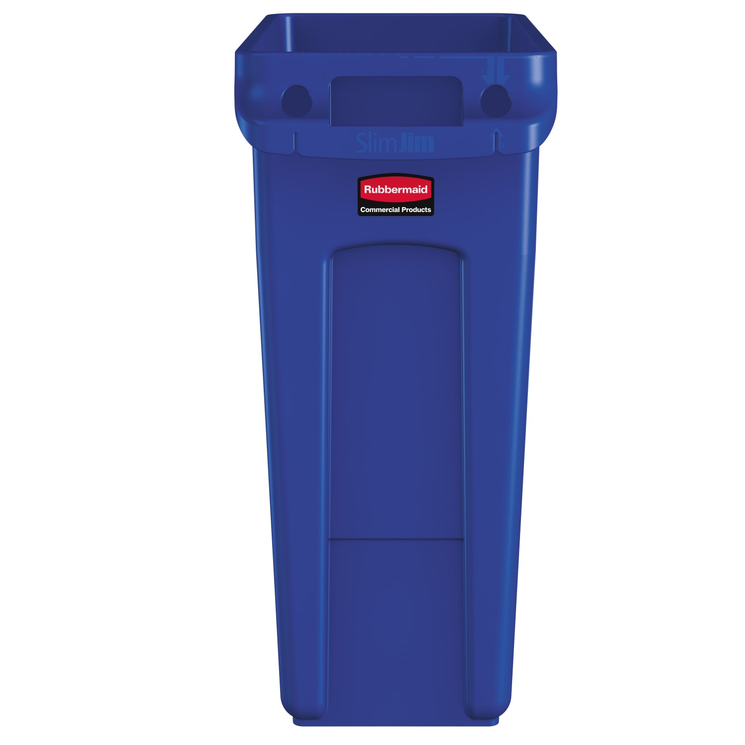 Rubbermaid Slim Jim Rectangular Polyethylene Vented Waste Receptacle, 16 Gallons, Blue - Image 3