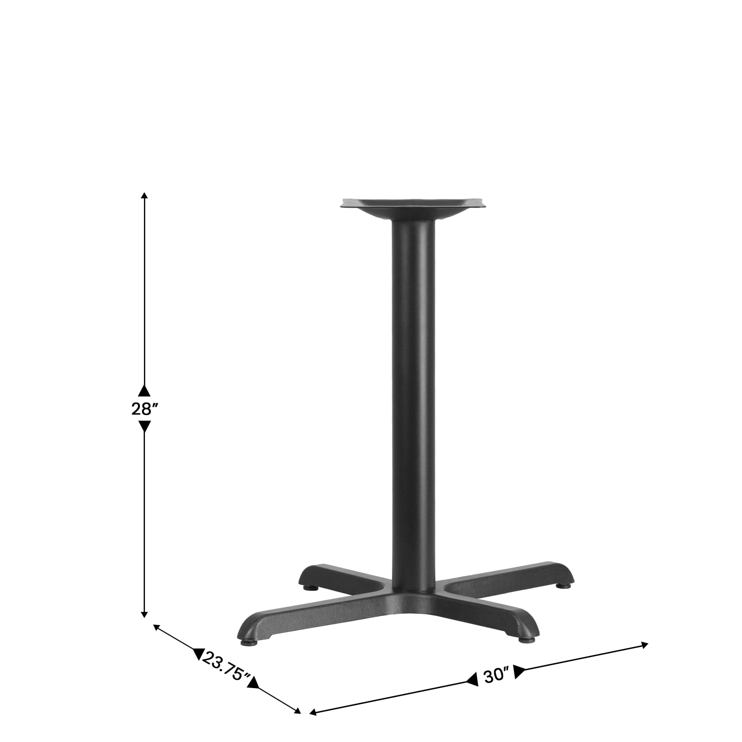 Flash Furniture Restaurant Table X-Base With 3ft"-Diameter Table-Height Column, 28-1/4inH x 23-3/4inW x 30inD, Black - Image 5