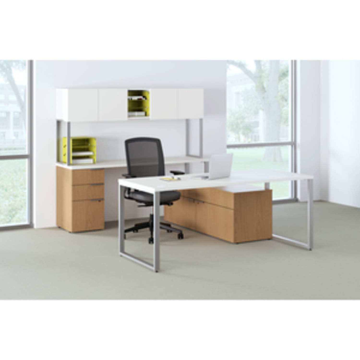 HON Voi O-Leg Support For Low Credenza And Rectangular Worksurface, Platinum Metallic - Image 4
