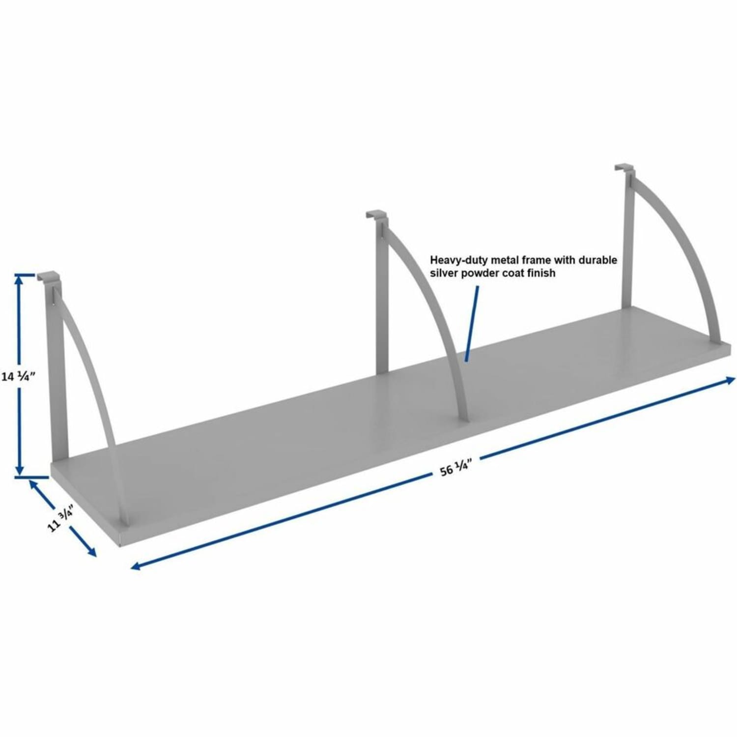 Lorell Panel System 60inW Panel Shelf, Aluminum - Image 5