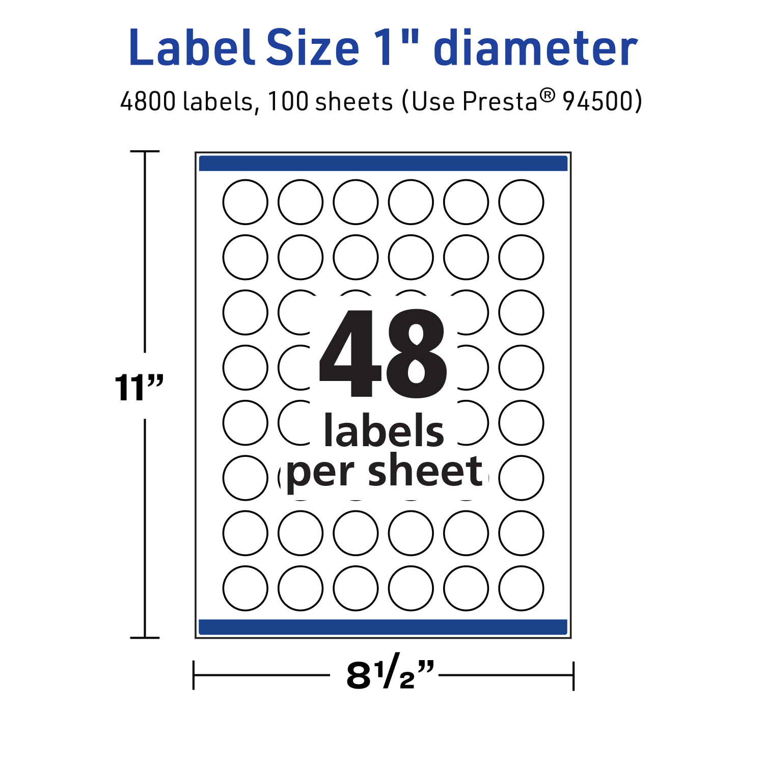 Avery Print-To-The-Edge TrueBlock Labels With Sure Feed, 94500-TWMP100, Round, 1in, Matte White, Pack Of 4800 - Image 6