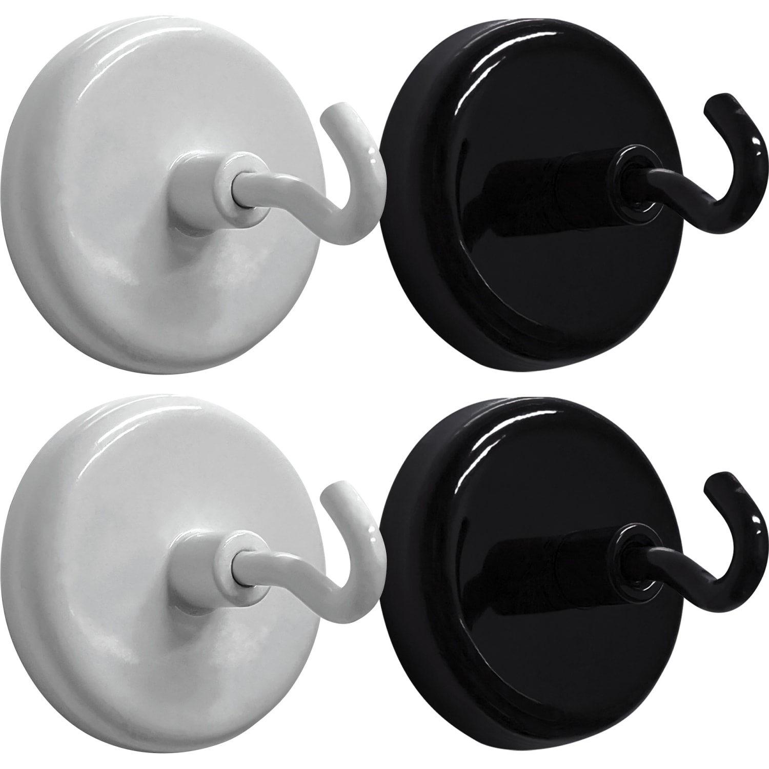 Teacher Created Resources Magnetic Hooks, 1-1/2in x 1-1/2in, Black/White, Pack Of 4 Hooks