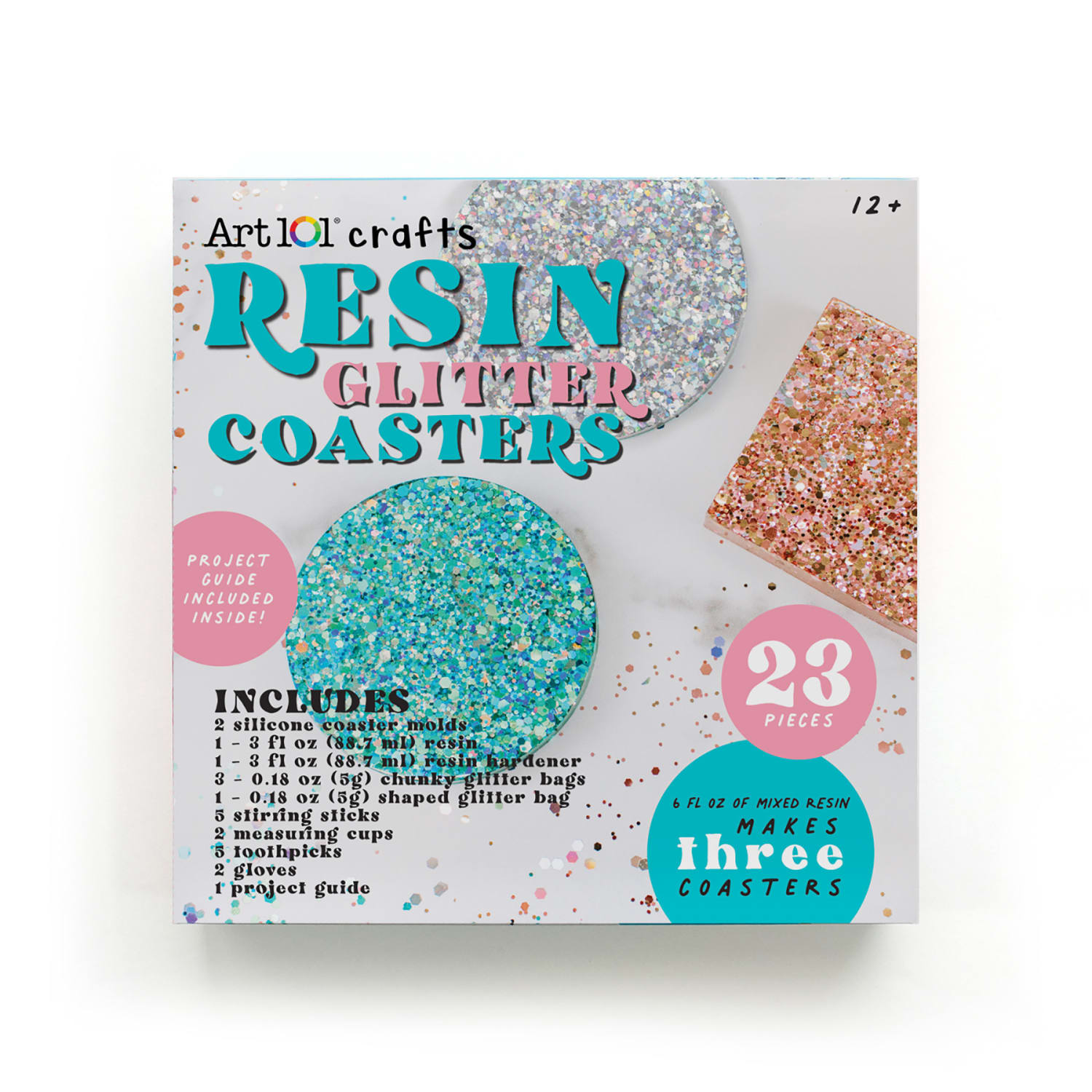 Art 101 Resin Glitter Coaster Kit - Image 4