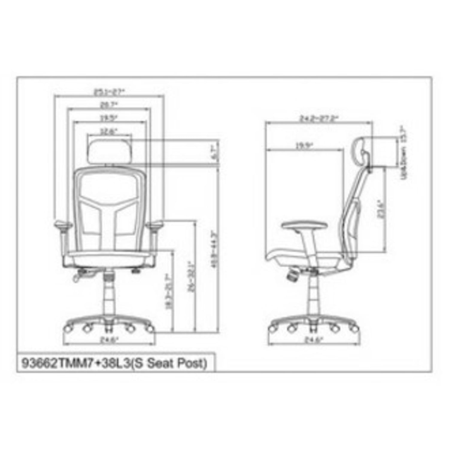 Lorell Ergomesh High Back Chair With Adjustable Headrest Black PopularChairscom