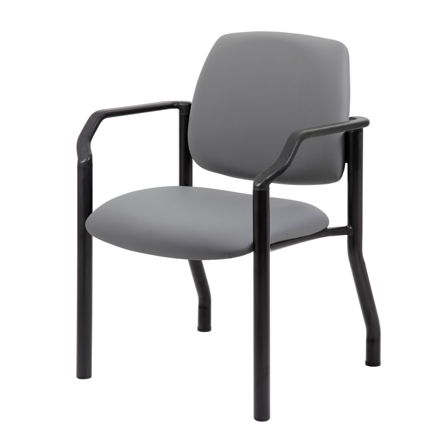 Boss Office Products Antimicrobial Vinyl Mid Back Guest Chair Gray PopularChairscom