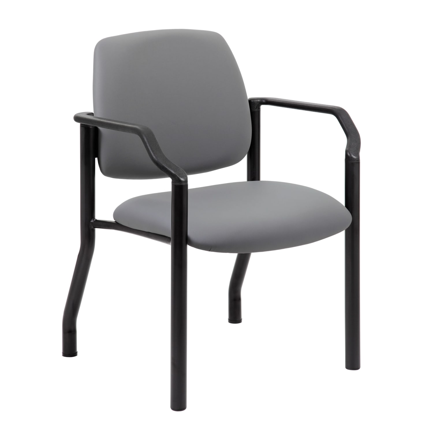 Boss Office Products Antimicrobial Vinyl Mid-Back Guest Chair, Gray - Image 3