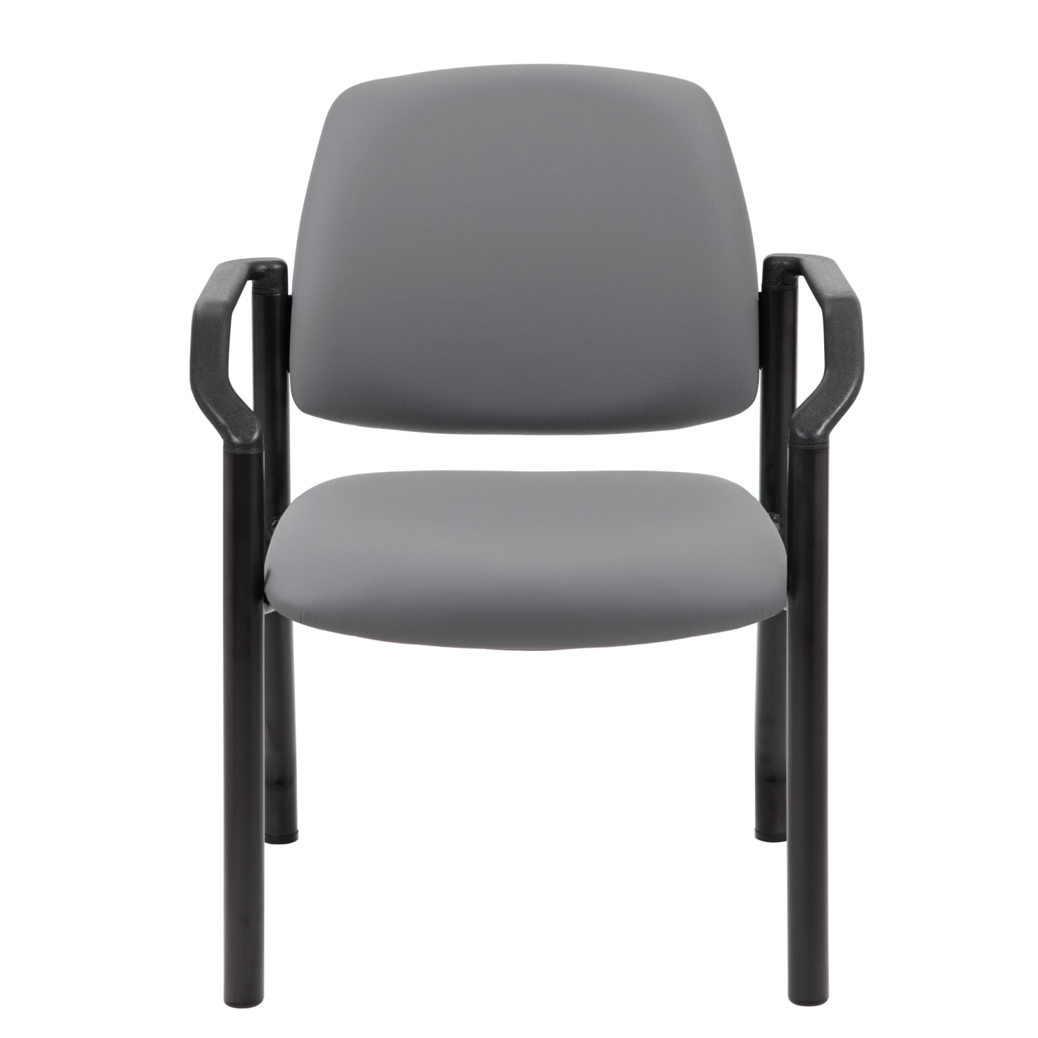 Boss Office Products Antimicrobial Vinyl Mid-Back Guest Chair, Gray - Image 4