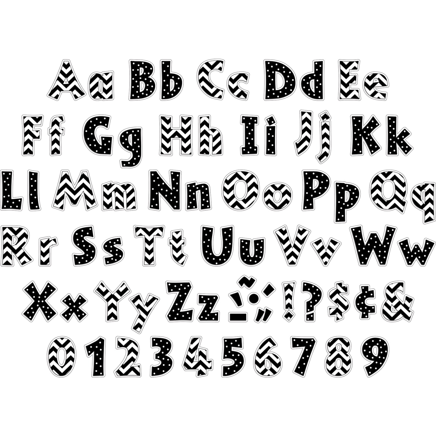 Barker Creek Letter Pop-Outs, 4in, Chevron & Dots, Set of 510 Pop-Outs - Image 4